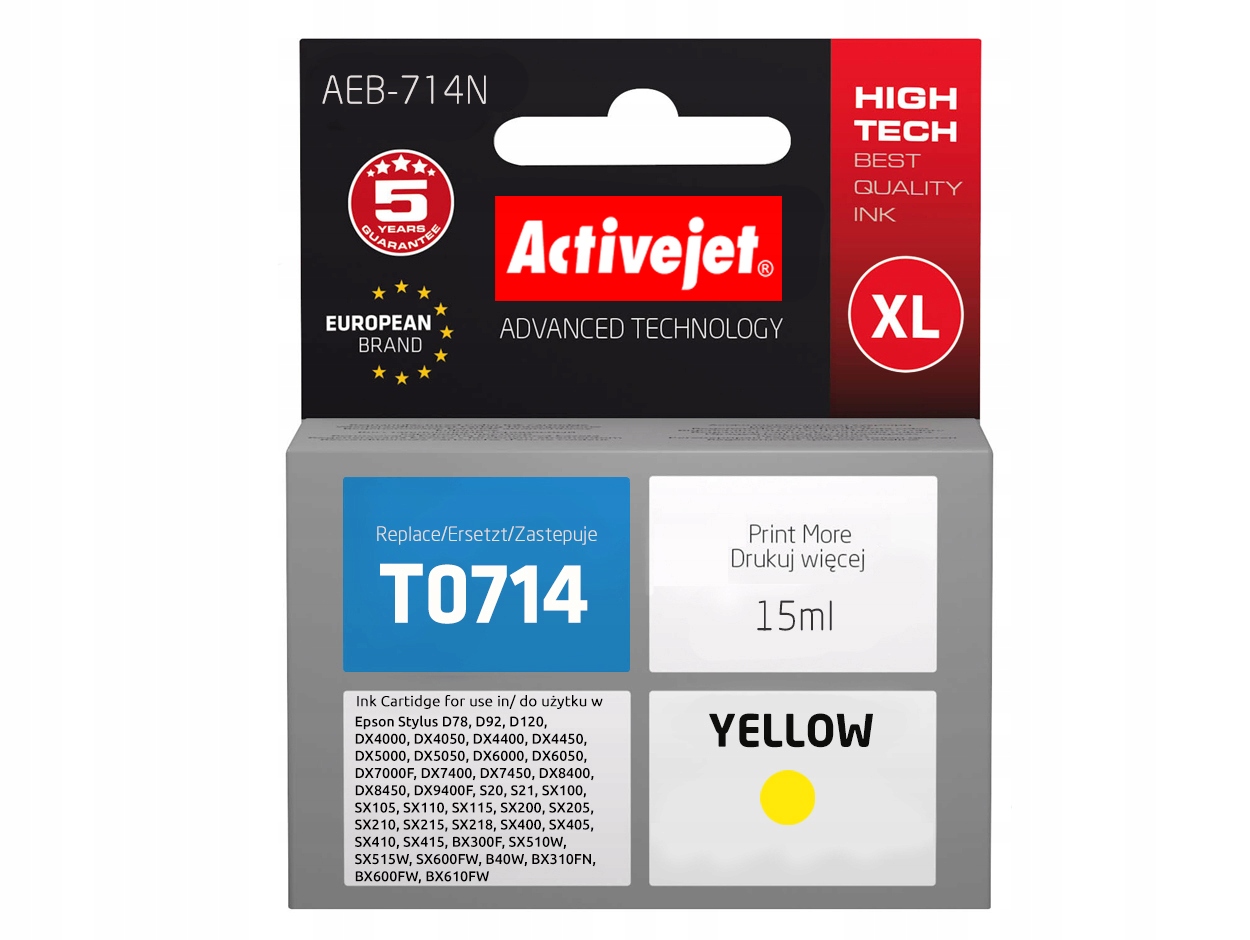 

Tusz do Epson Stylus SX100 SX105 SX110 Żółty
