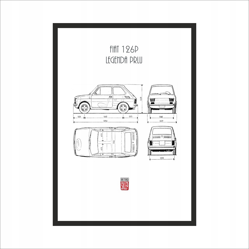 

Obraz na ścianę Legenda PRLu Fiat 126p ramka