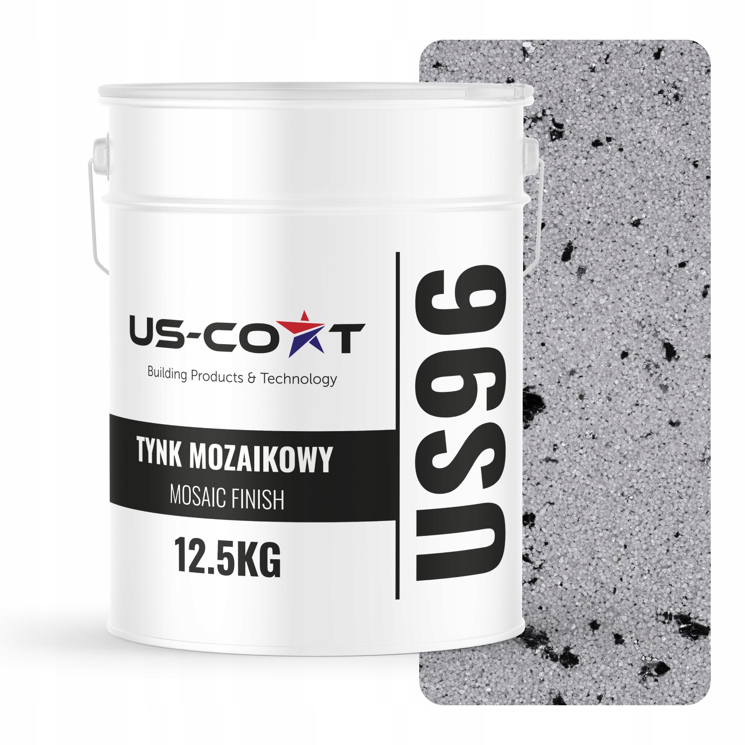 Mozaiková Omítka Mozaika 12,5 Kg Šedá S Černou Slídou M04 Ozdobná Pryskyřičná