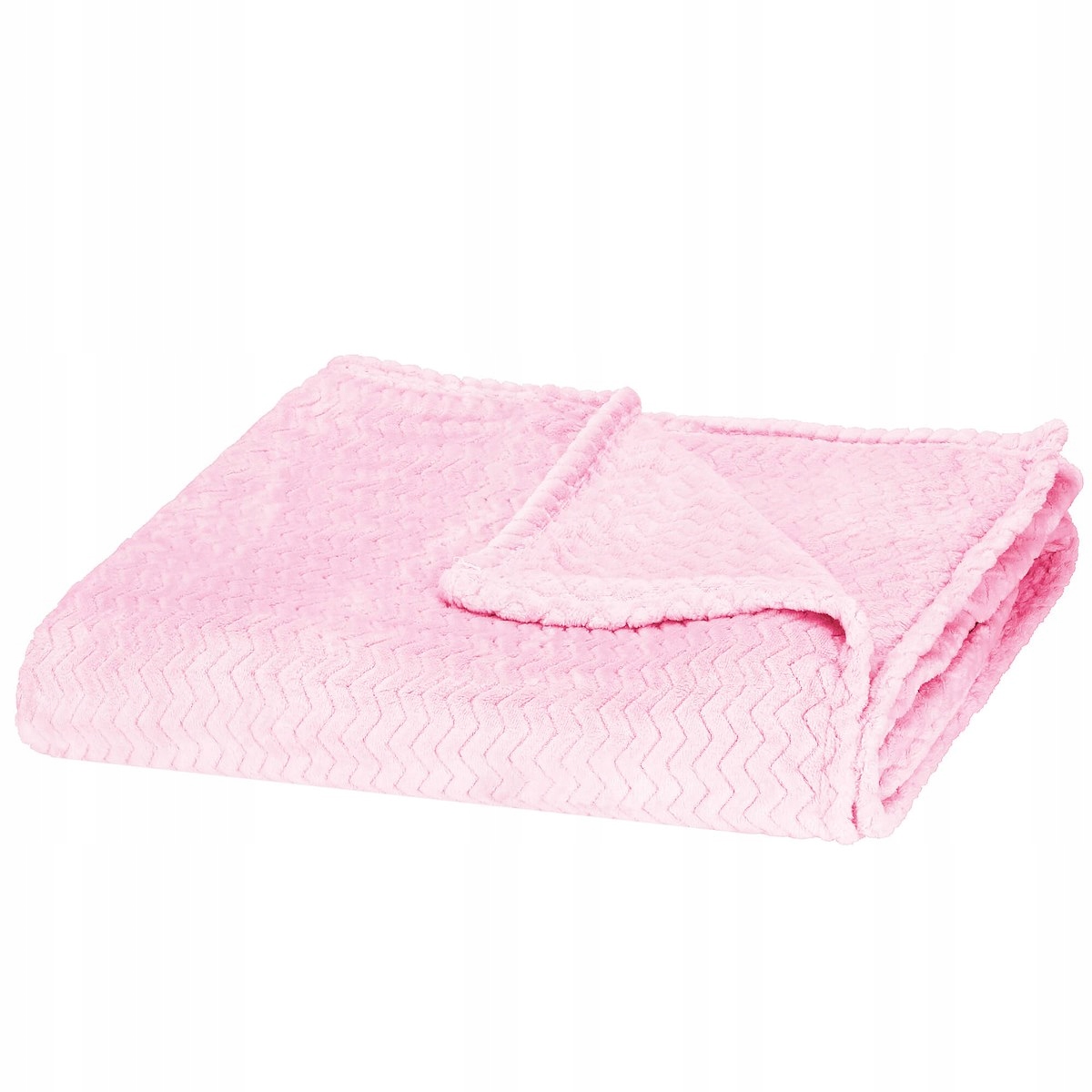 GRUBY KOC WYTŁACZANY 200x220 cm NARZUTA MIĘKKA PLED CIEPŁY FUTRZAK RÓŻOWY Wymiary 200x220cm