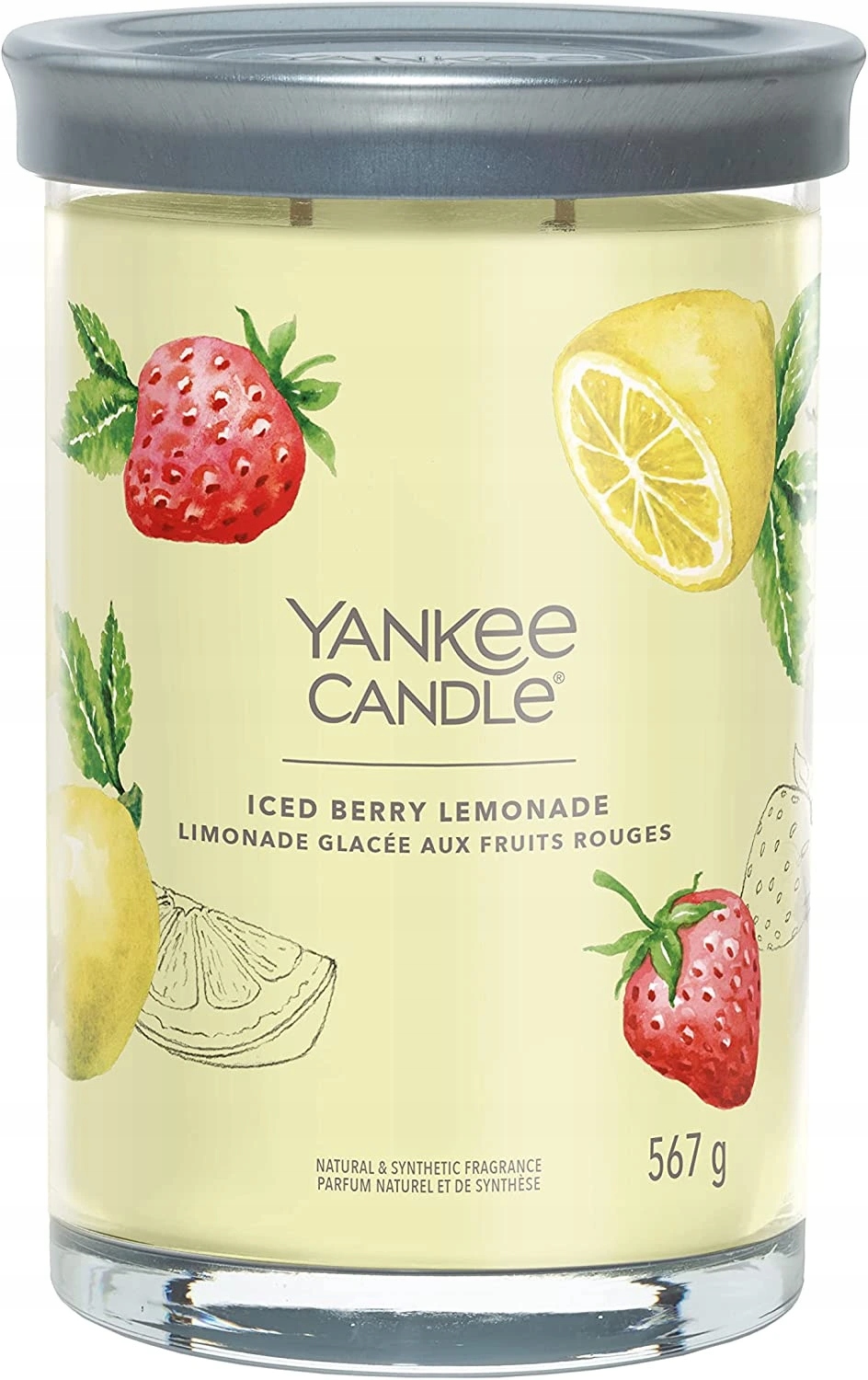Yankee Candle vonná svíčka Tumbler ve skle velká Iced Berry Lemonade 567g