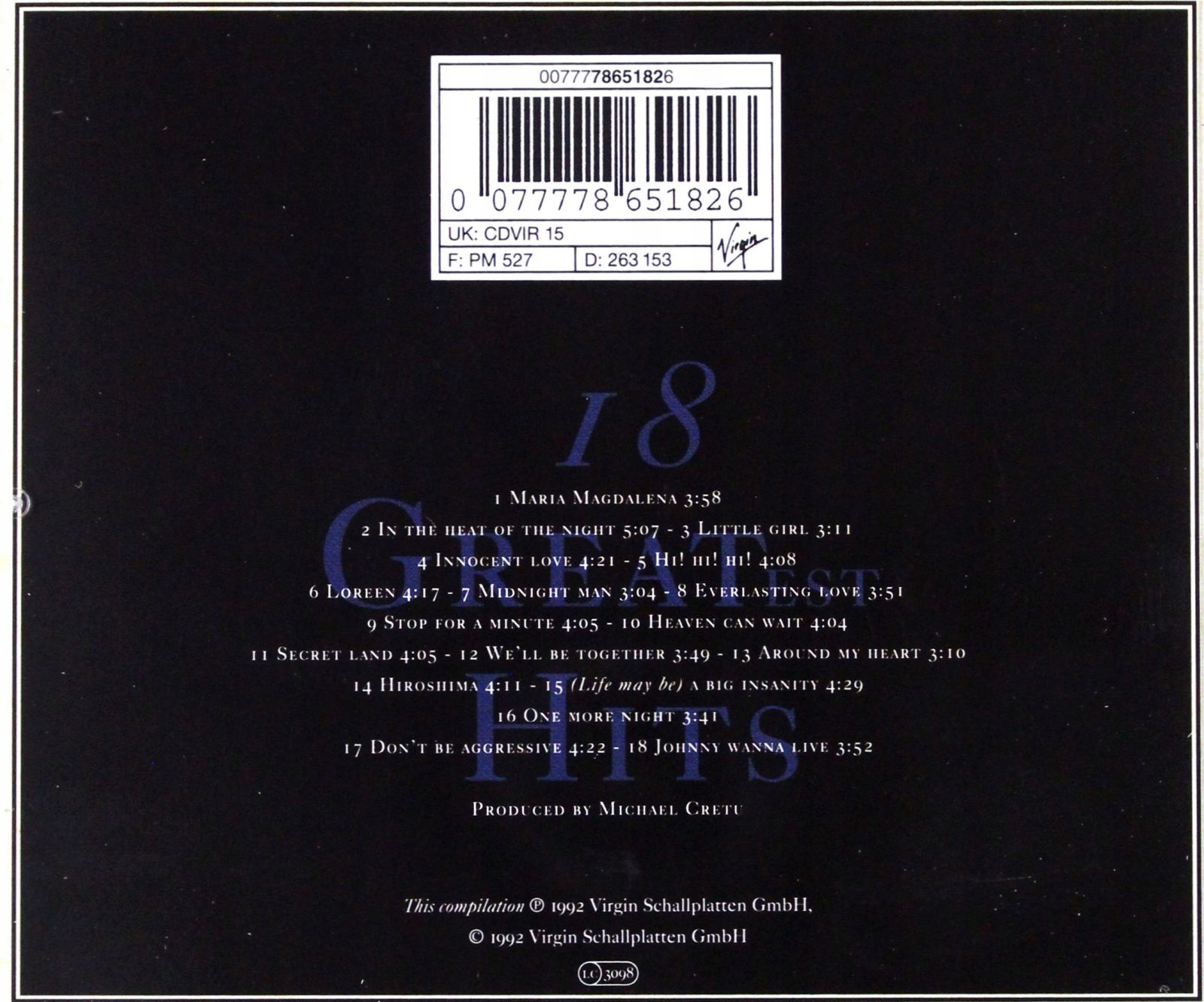 SANDRA: GREATEST HITS (CD) Stan opakowania oryginalne