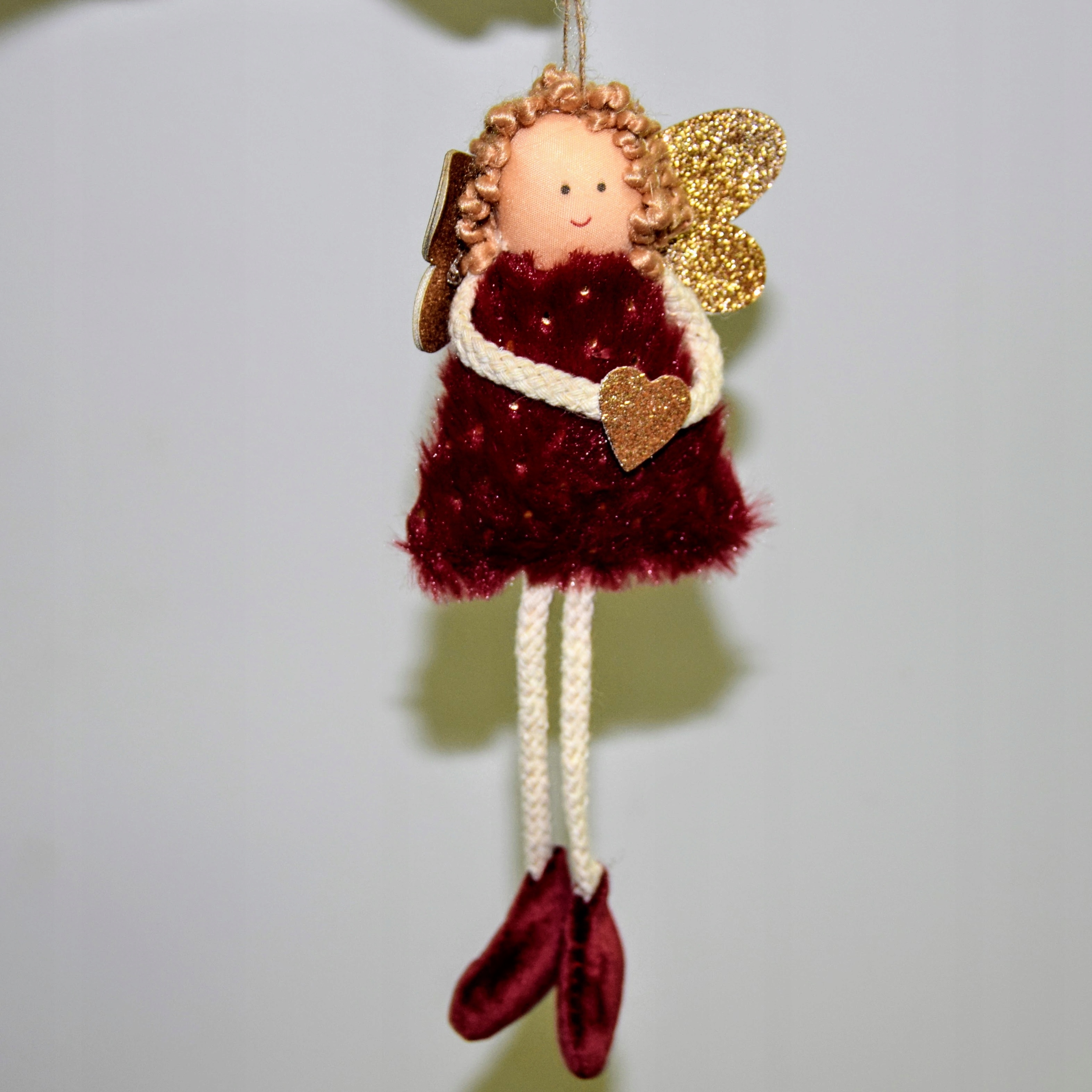 OZDOBA CHOINKOWA ANIOŁEK BORDOWY 9X10X3CM Motyw Aniołek
