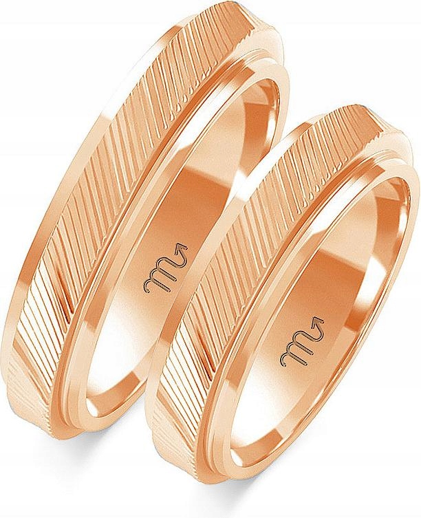 Prsteny z růžového zlata svatba 14K 585 vel. 20 21 22 elegantní model dárek