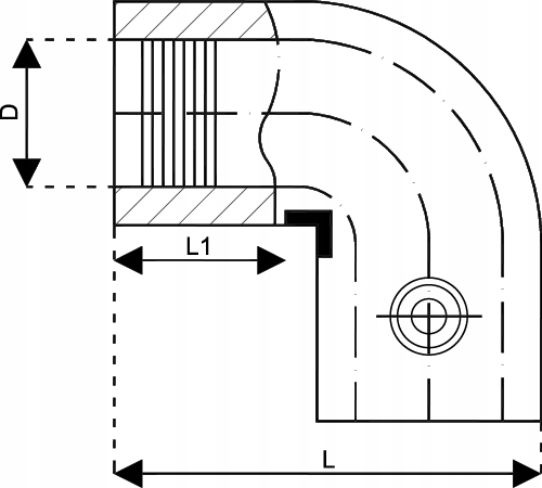 KOLANO PE ELEKTROOPOROWE 25 90° SDR11 TQ GAZ WODA Kod producenta K.EL25/90/SDR11