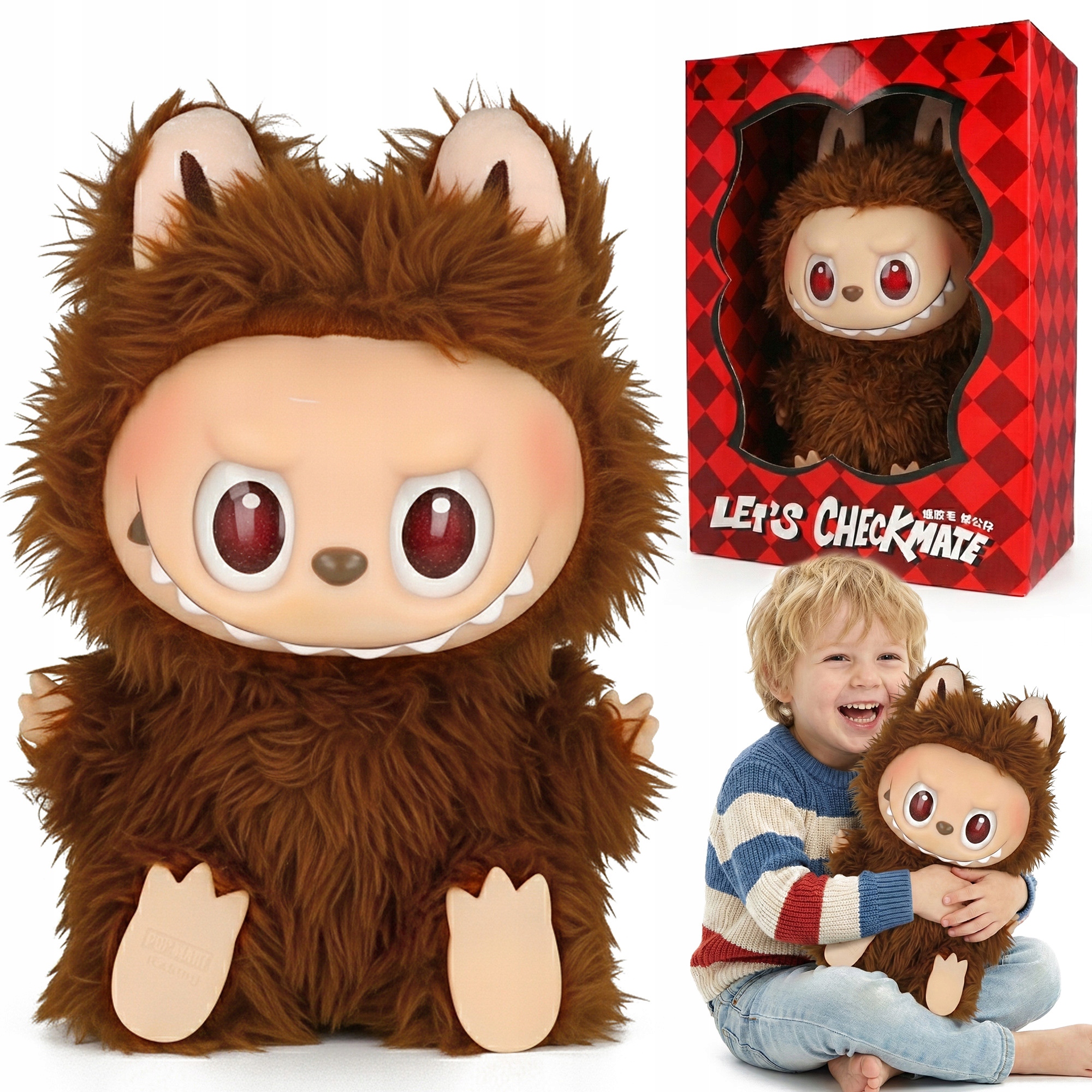 DUZA Maskotka PLUSZAK LABUBU la bubu DLA DZIECI ZIMONO BRĄZOWA 40