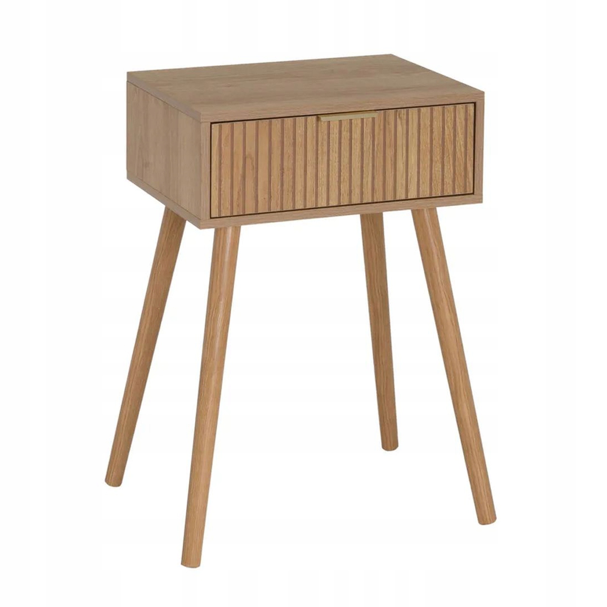 Nočný stolík Naroa s zásuvkou 59 cm polička do spálne hnedá pomocná