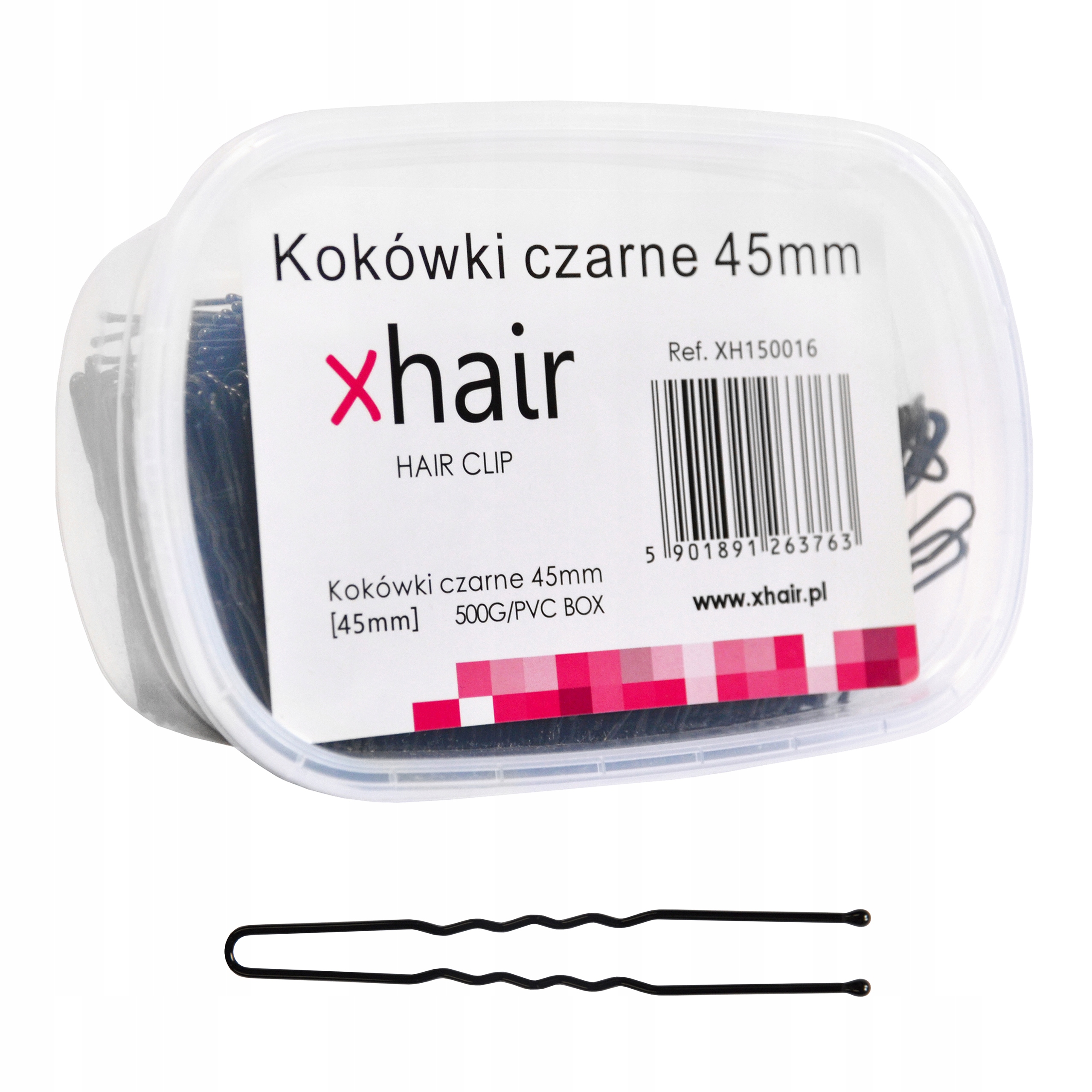 Vlásenky do vlasů profilované černé 45 mm 500g