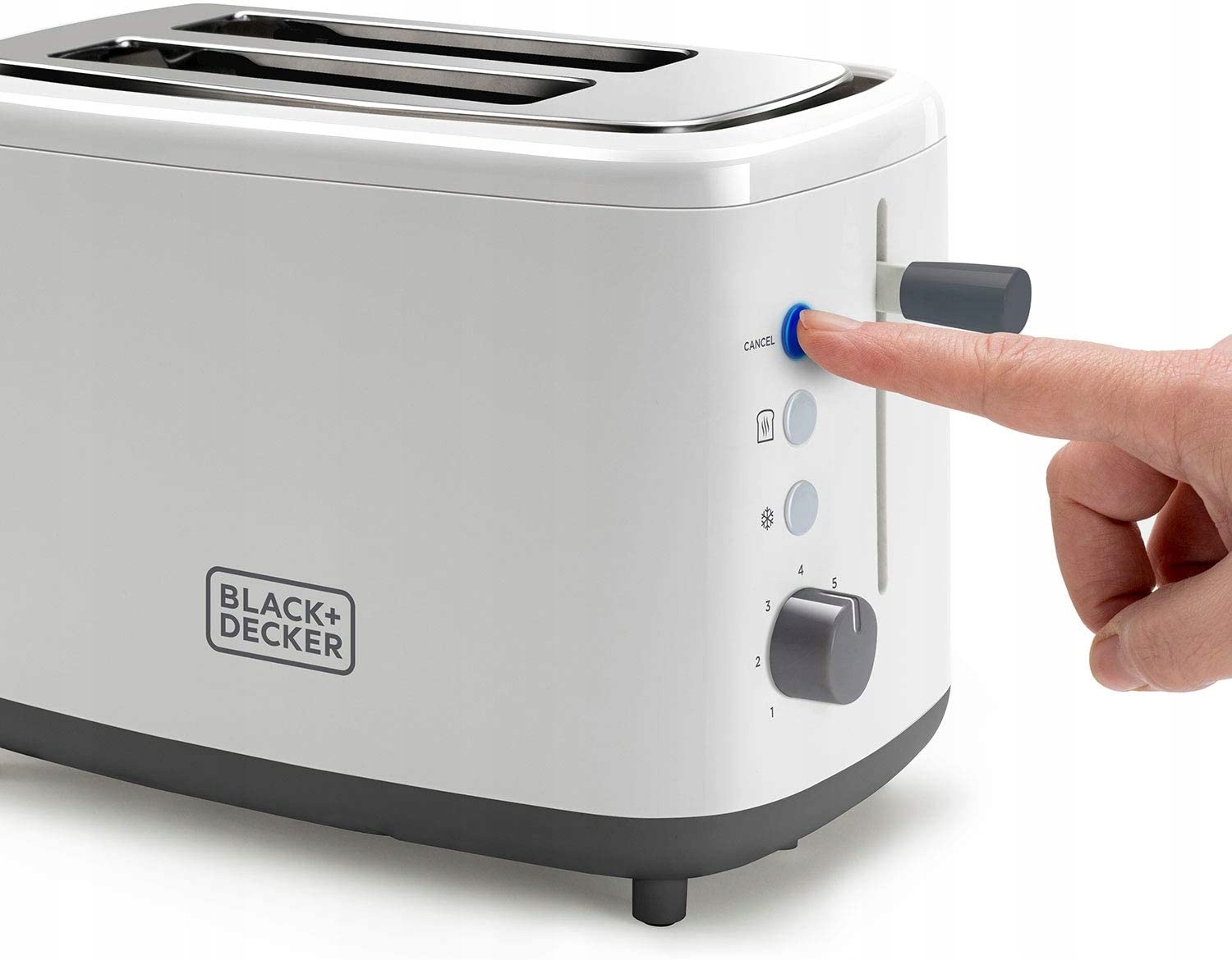 BLACK+DECKER Toster 820W, 2 Komory, 7 Stopni, Automatyczne Centrowanie — miniatura 10