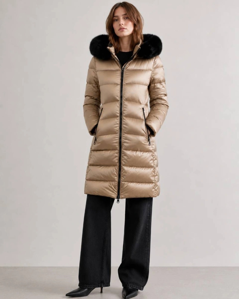 Zimní Bunda Kapuce B8202 Cappuccino S (36)