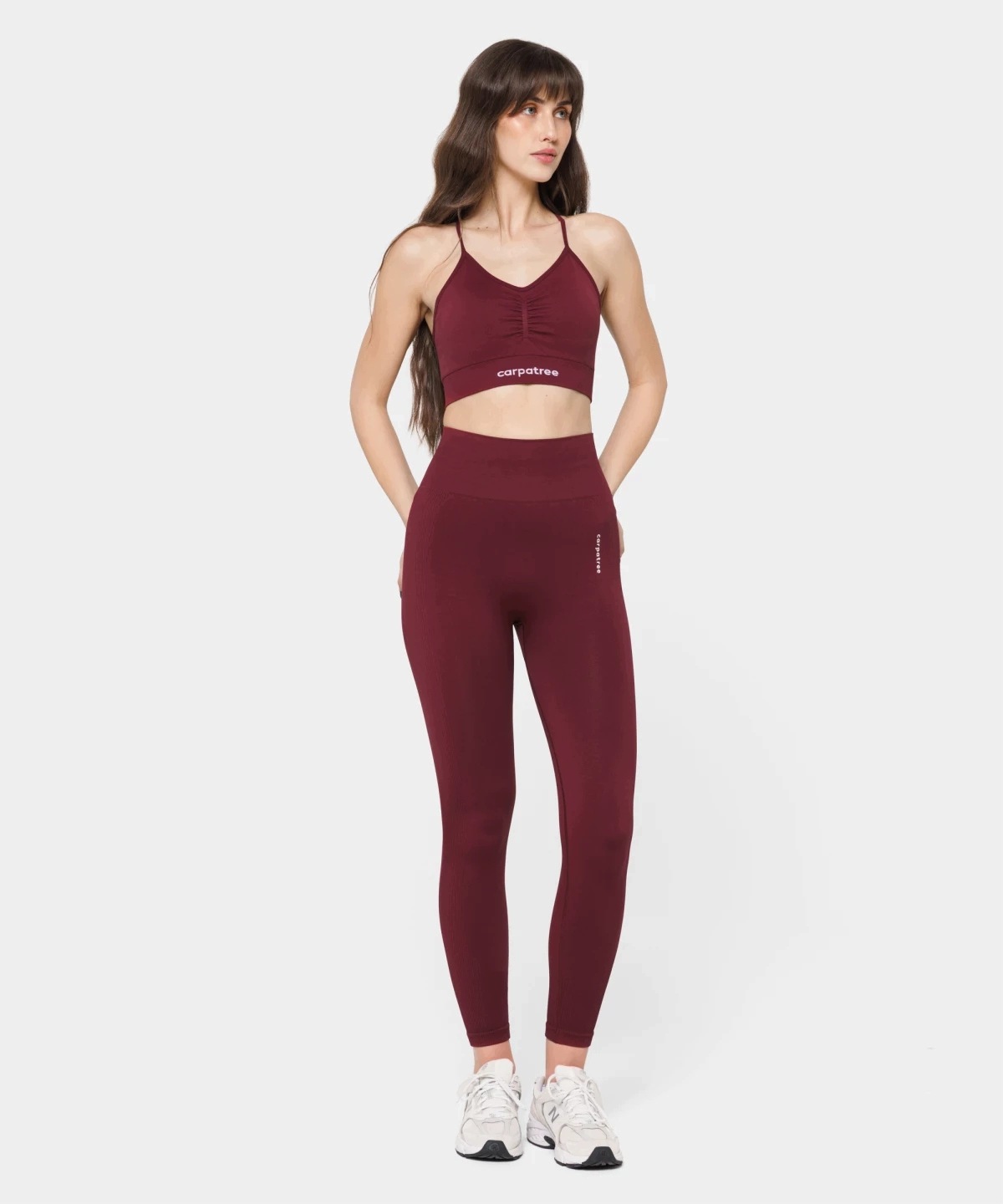 Carpatree Legginsy bezszwowe Allure Merlot Red, burgundowe L