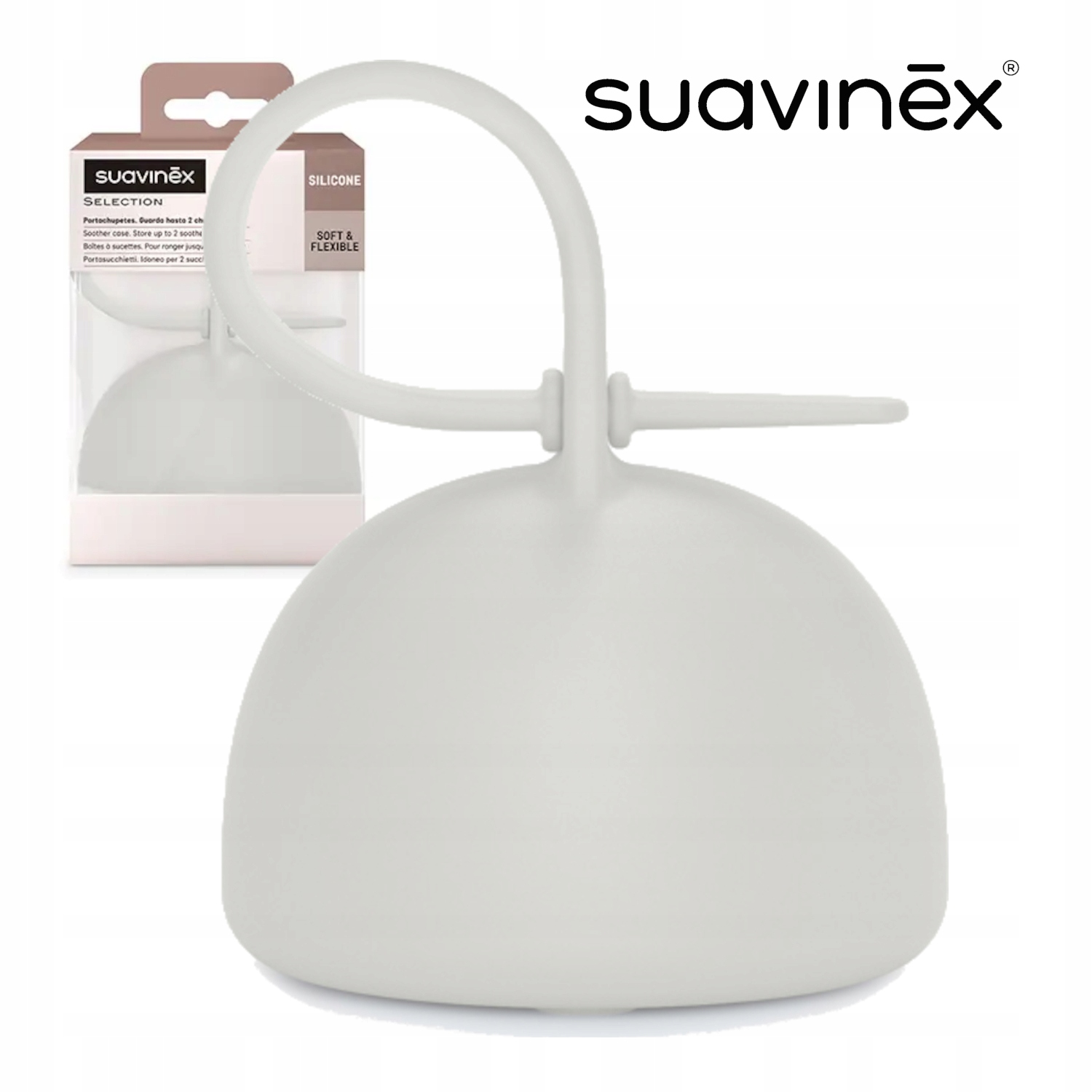 Suavinex Pojemnik na smoczki 2 sztuki silikonowe etui na smoczek bez BPA Pojemność dwa smoczki