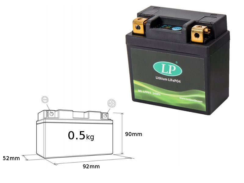 Lítium-iónový Akumulátor LIFEPO4 LFP01 (ML LFP01) (92X52X90) (25,6 Wh)