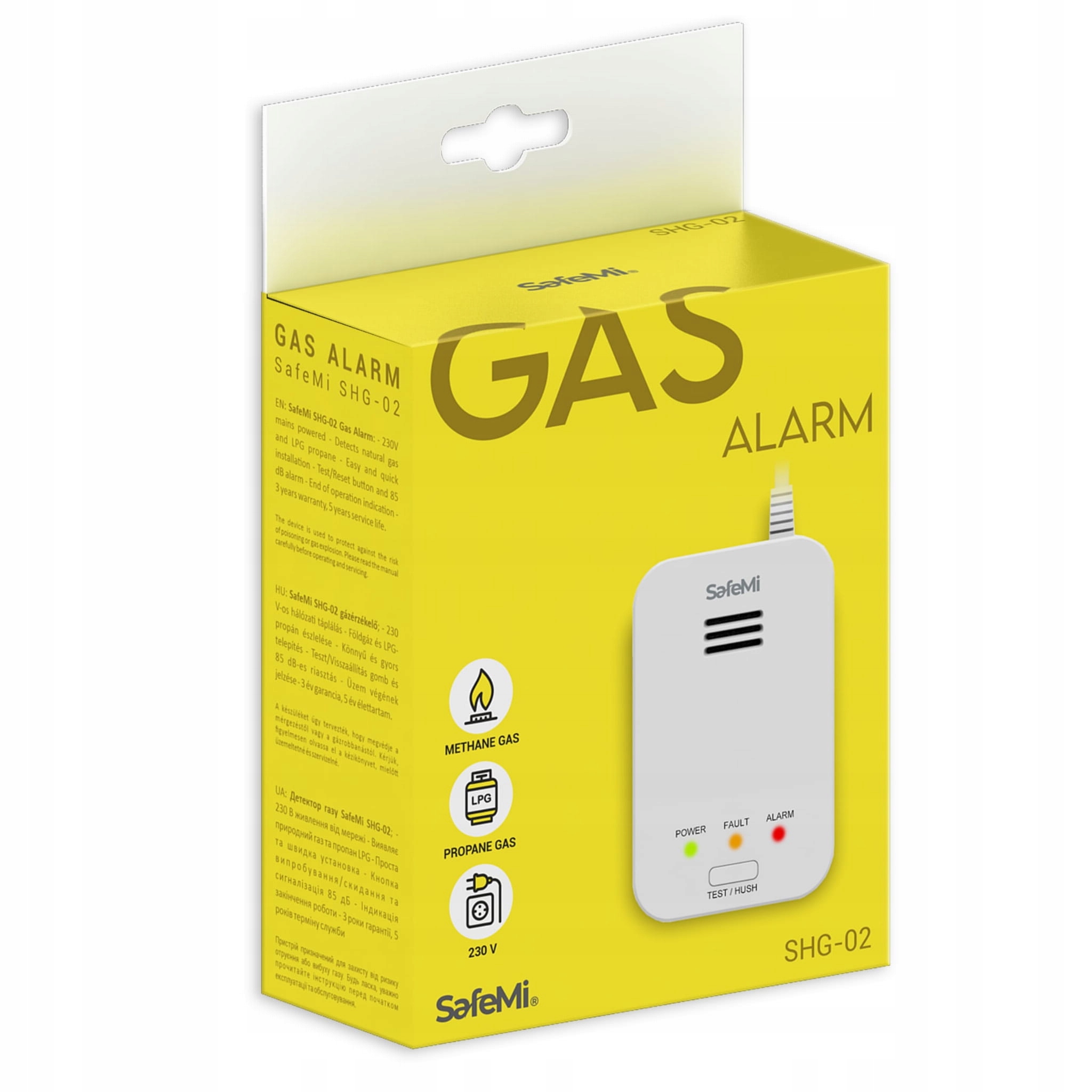 Detektor Plynu Propan-Butan Lpg 230V SafeMi SHG-02