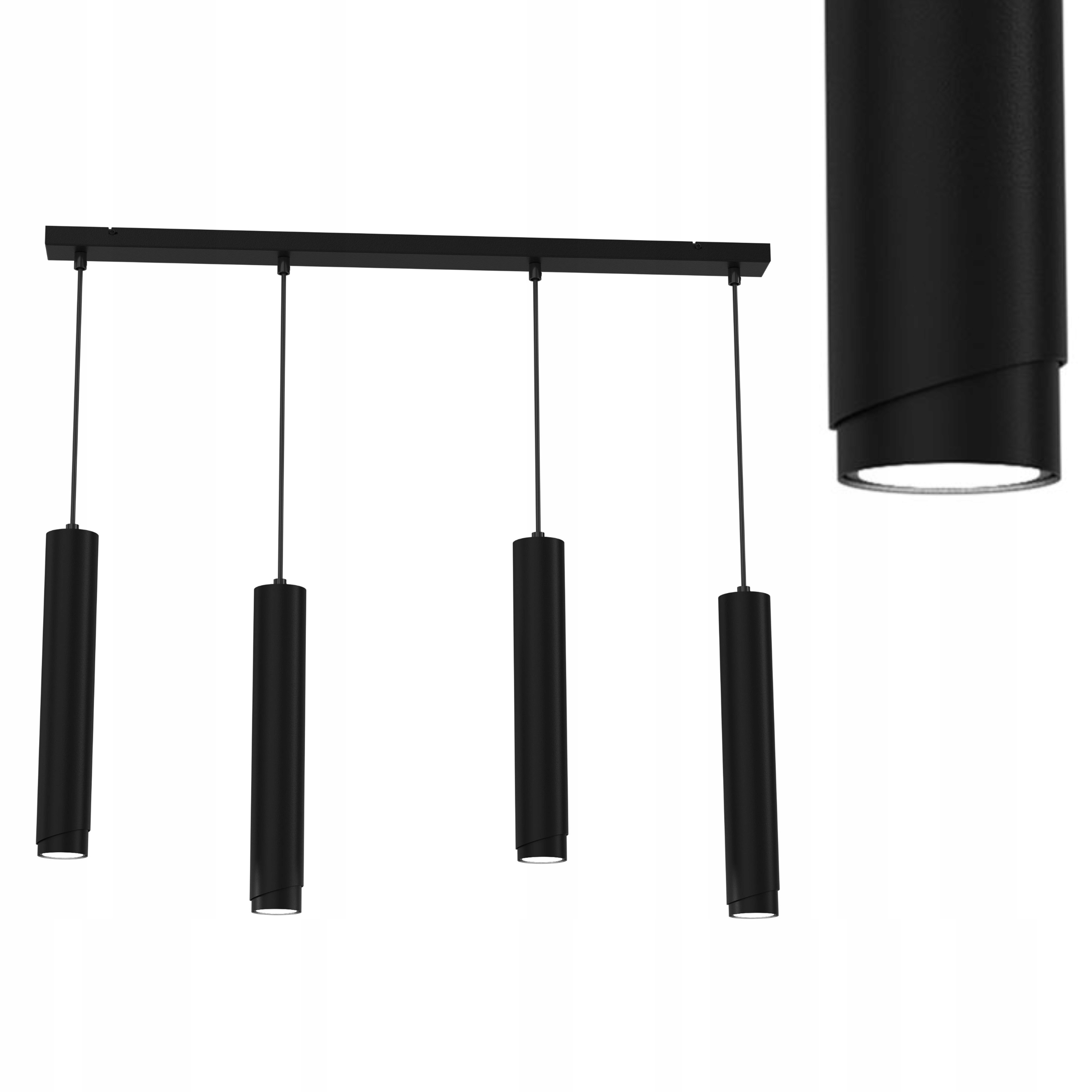 Závěsné Stropní Svítidlo Trubice Metal GU10 Loft Spot Černá Sopel