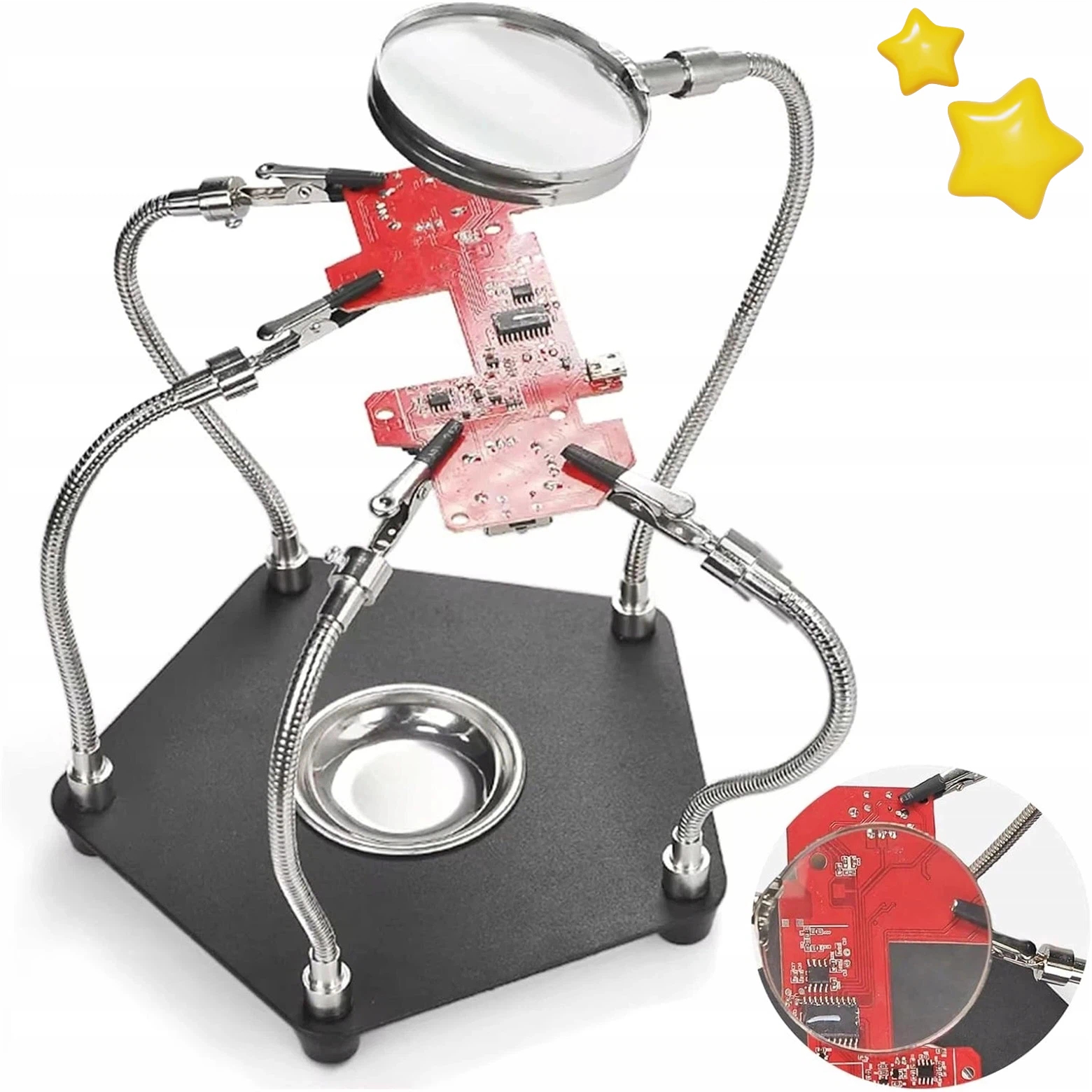 TRZECIA RĘKA LUTOWNICZA Z PODKŁADKĄ PRZECIWPOŚLIZGOWĄ I STABILNĄ PODSTAWĄ