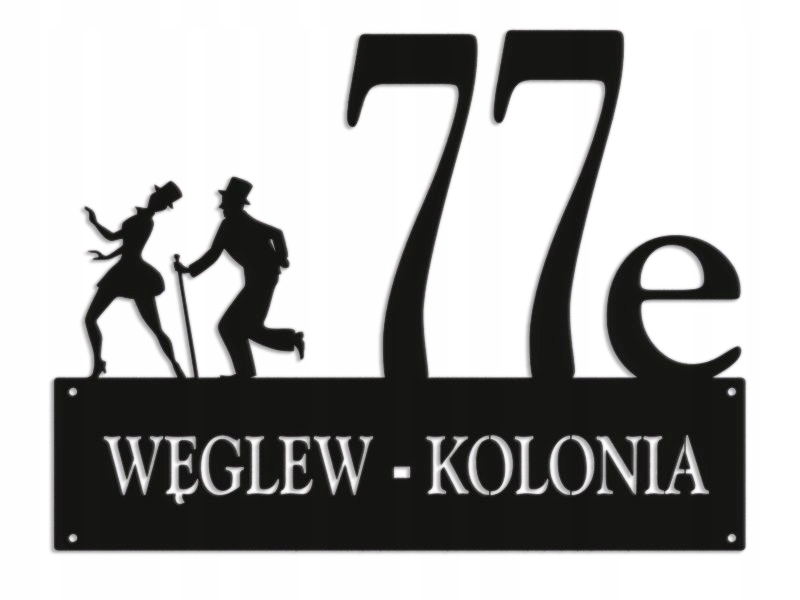 Číslo Na Dom 80 cm Tabuľa Adresa Ocel 2 mm Uhlík-koleň