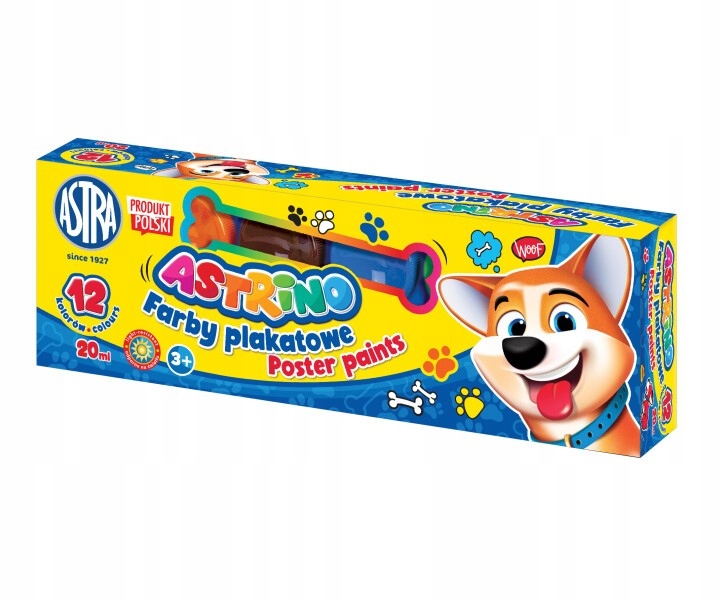 Farby plakatowe szkolne 12 kolorów 20 ml - Astrino EAN (GTIN) 5901137158044