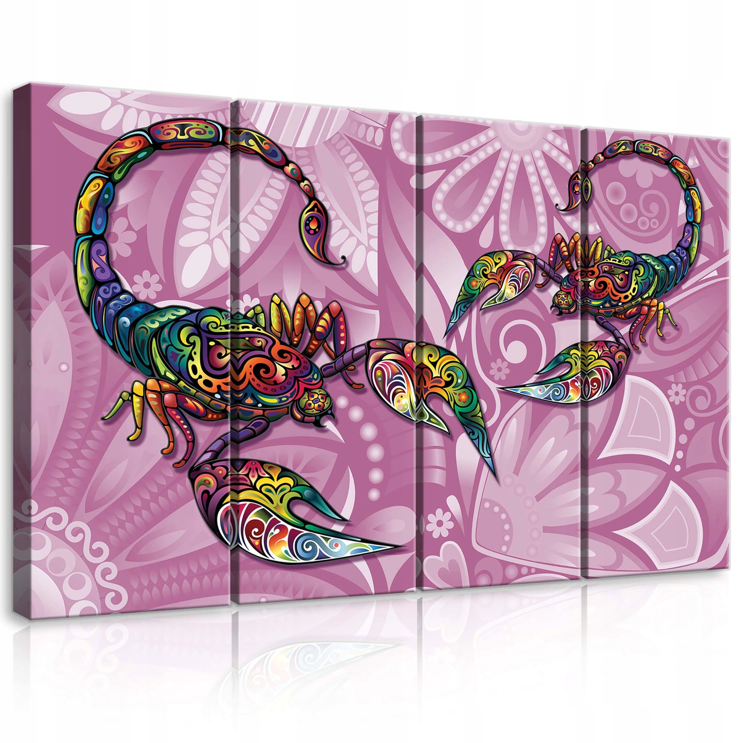 Obraz 120x80 Skorpion polyptych barevný ornament orientální vzor fantazie