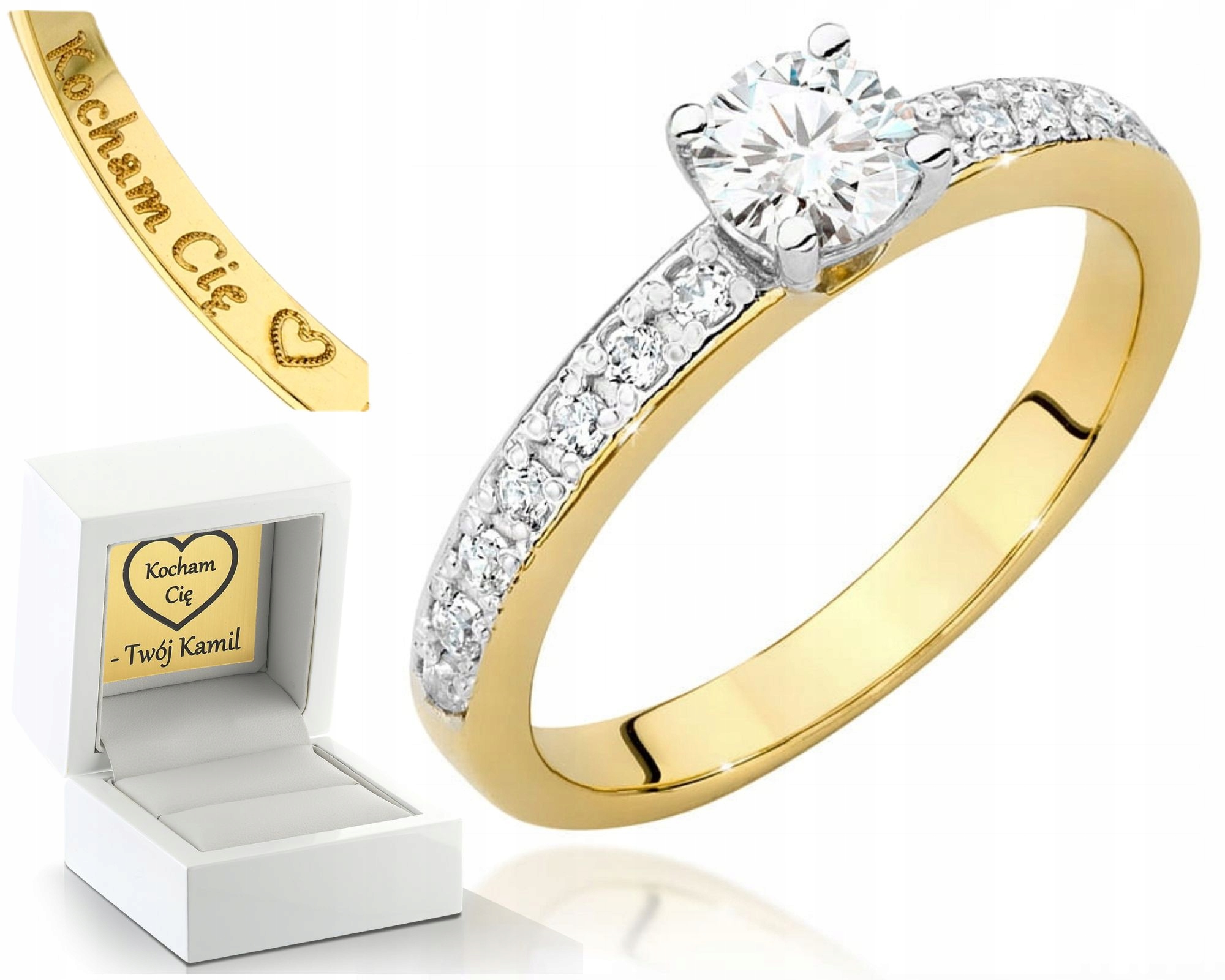 Zlatý Prstýnek S Diamanty 585 Gravírování Bonus