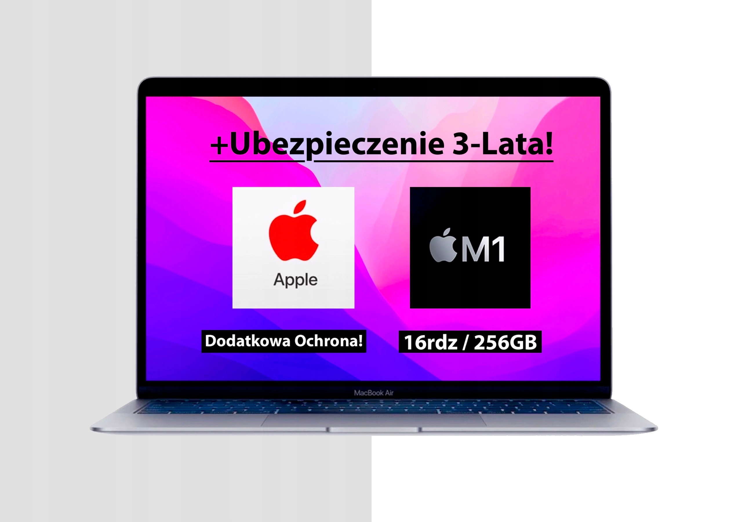 Apple Macbook Air M1 8gb 256 Mac Os Space Gray - Niska cena na Allegro