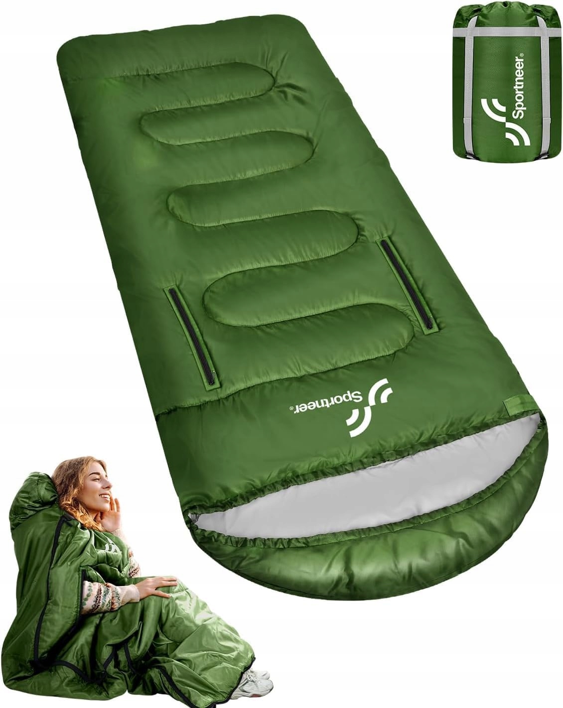 Spací pytel Sportneer 200x85 cm Modrý 3-4 Roční období Camping