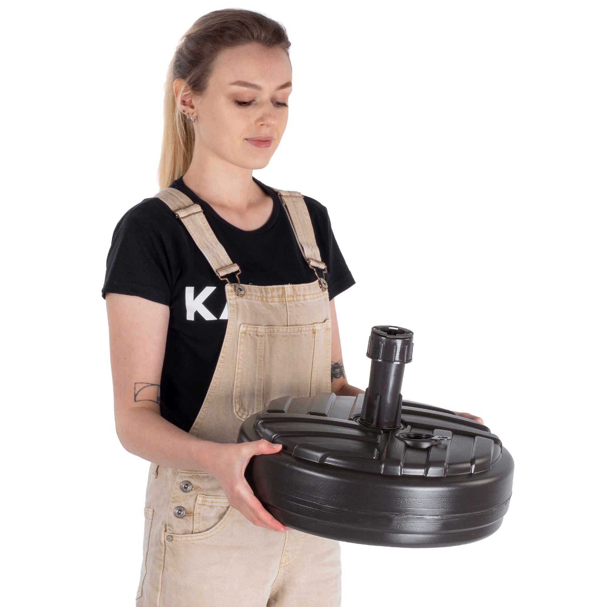 PODSTAWA PARASOLA STOJAK POD PARASOL OGRODOWY OKRĄGŁY 39cm OBCIĄŻNIK BRĄZ Stan opakowania oryginalne