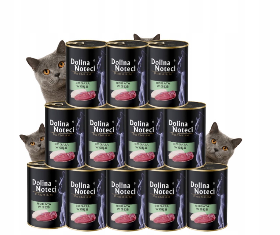 Levně Krmivo pro kočky Dolina Noteci prémiové bohaté na husí maso 12x400 g