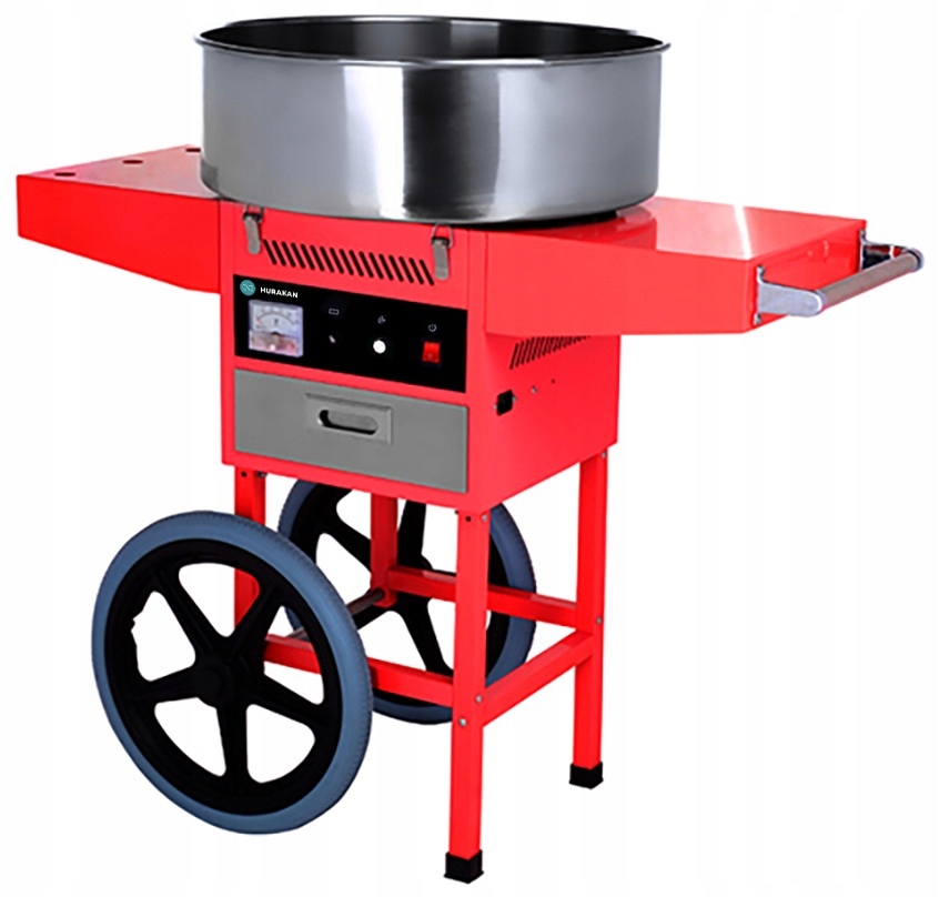 Profesionální zařízení na cukrovou vatu na vozíku 0,9 kW 2,8 kg/h HKN-C2-T