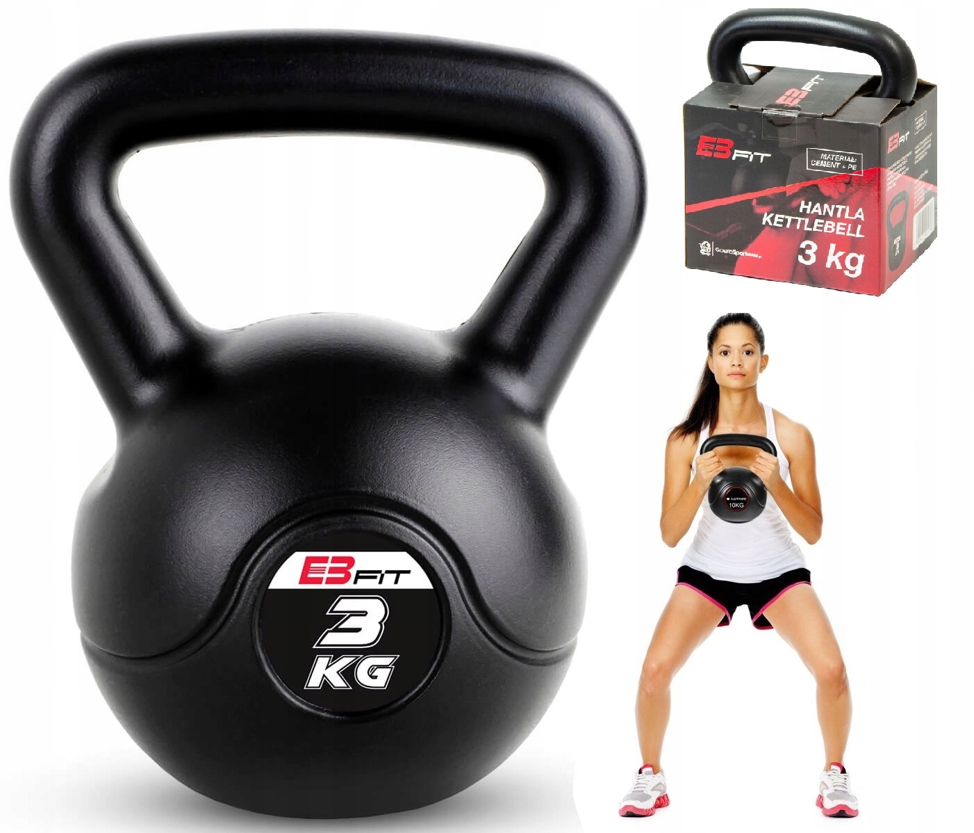 

Hantla Kompozytowa Kettlebell Siłownia Fitness 3KG