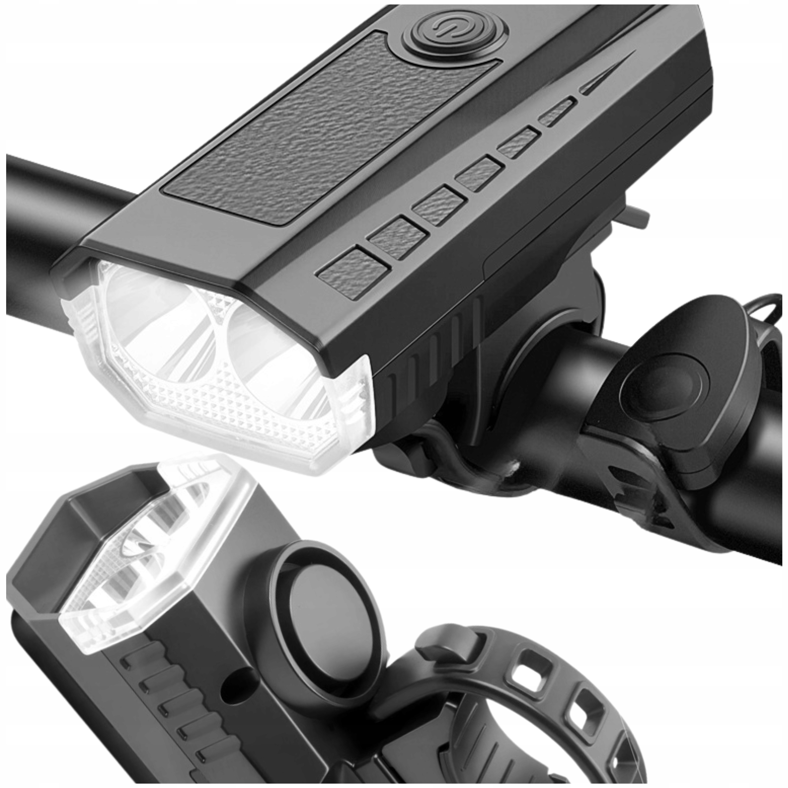 Lampka Rowerowa Lampa Led Przód Mocna Na Kierownice Dzwonek 3 Tryby Światła