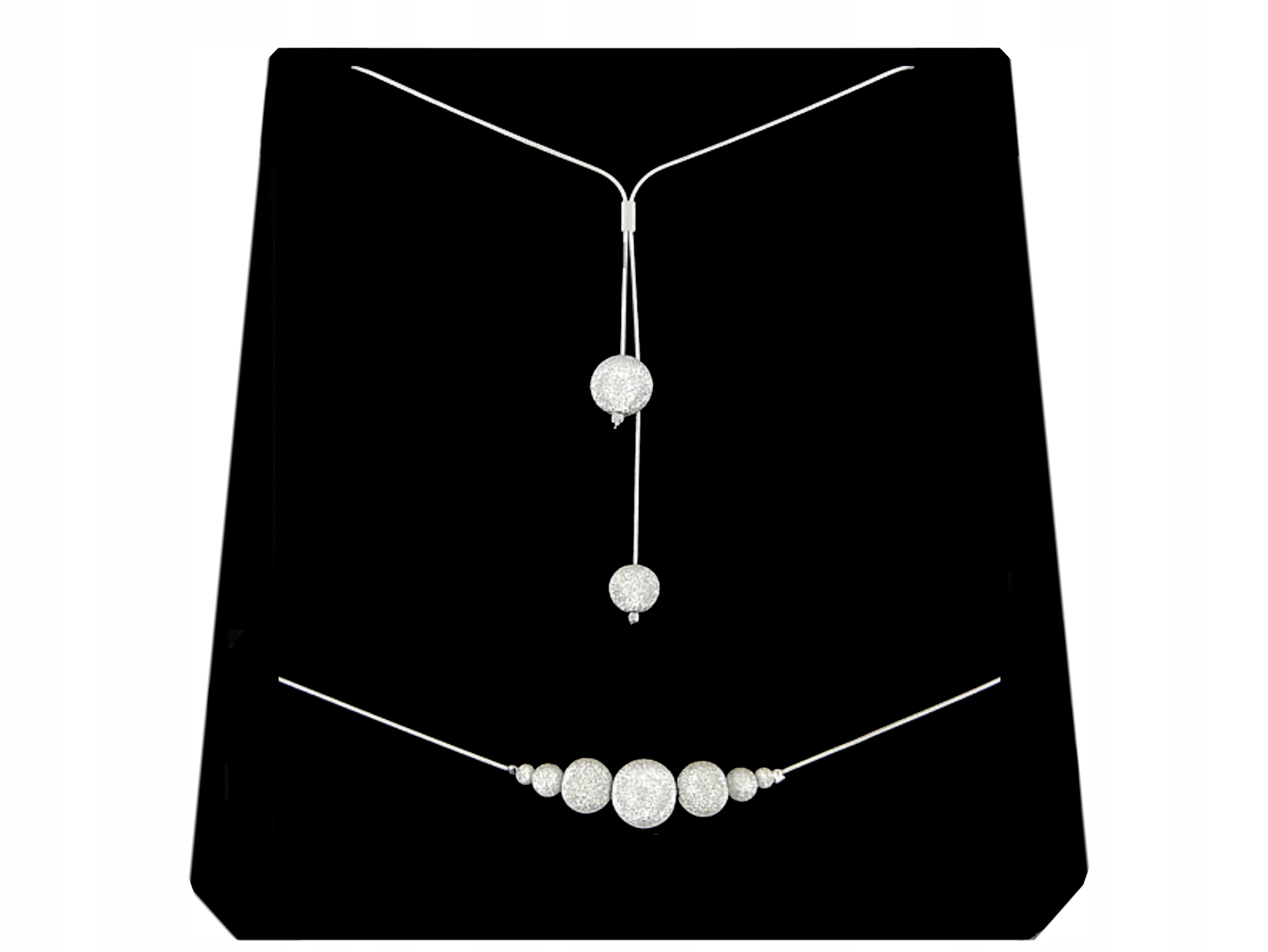 

Srebrny Komplet Kulki Diamentowane srebro 925