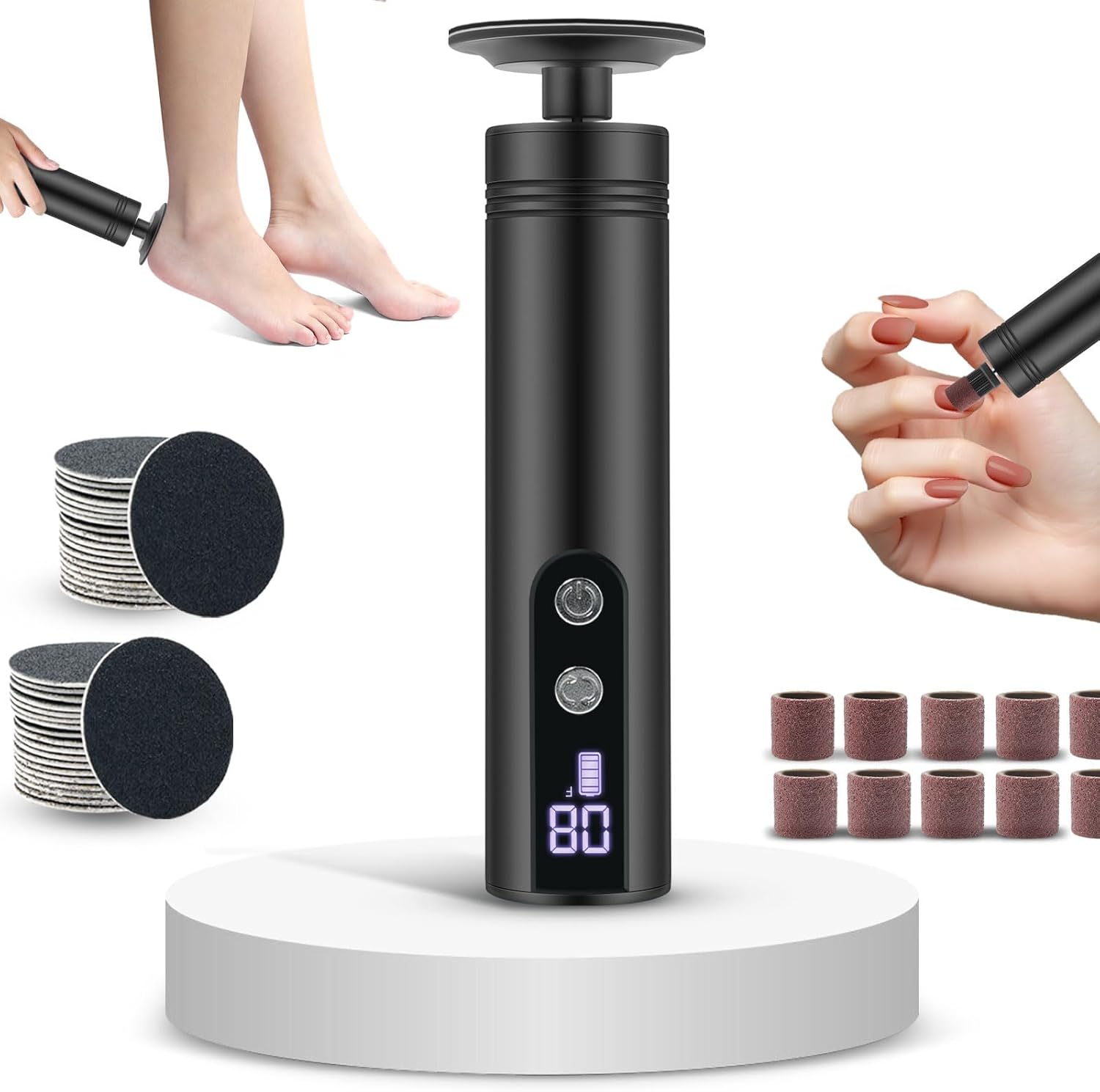 Pilník Elektrický Bruska na nohy Pata 2v1 Sada pro pedikúru a manikúru