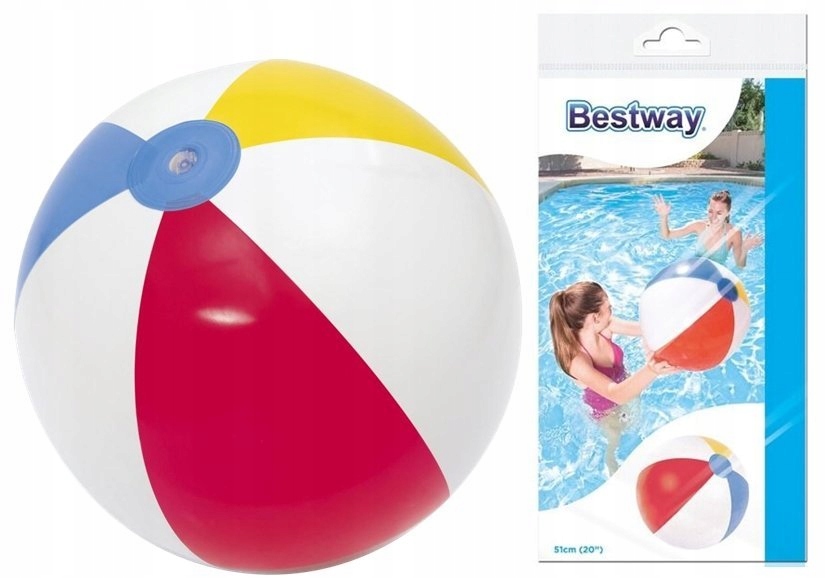 

Duża Pompowana Piłka Plażowa Bestway 51CM Kolorowa