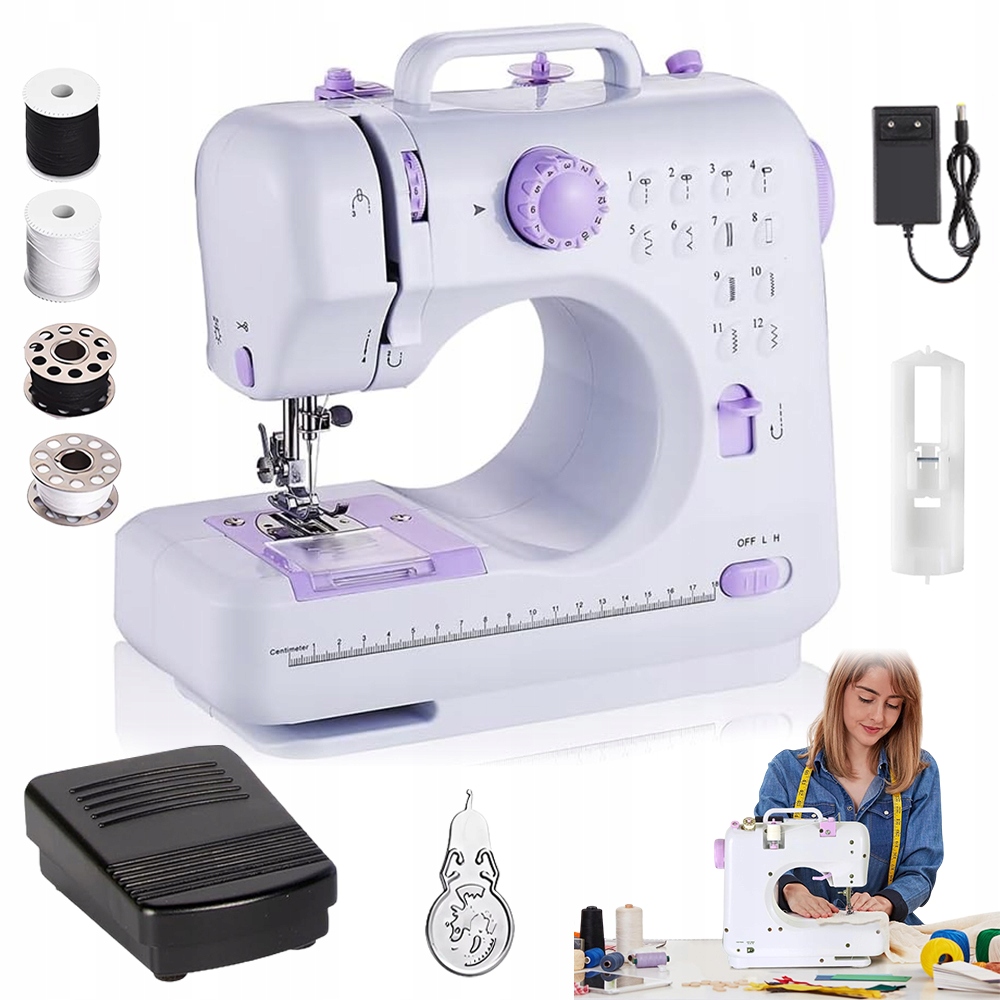 Přenosný Mini Led Šicí Stroj Pro Začátečníky S Nastavitelnou Rychlostí