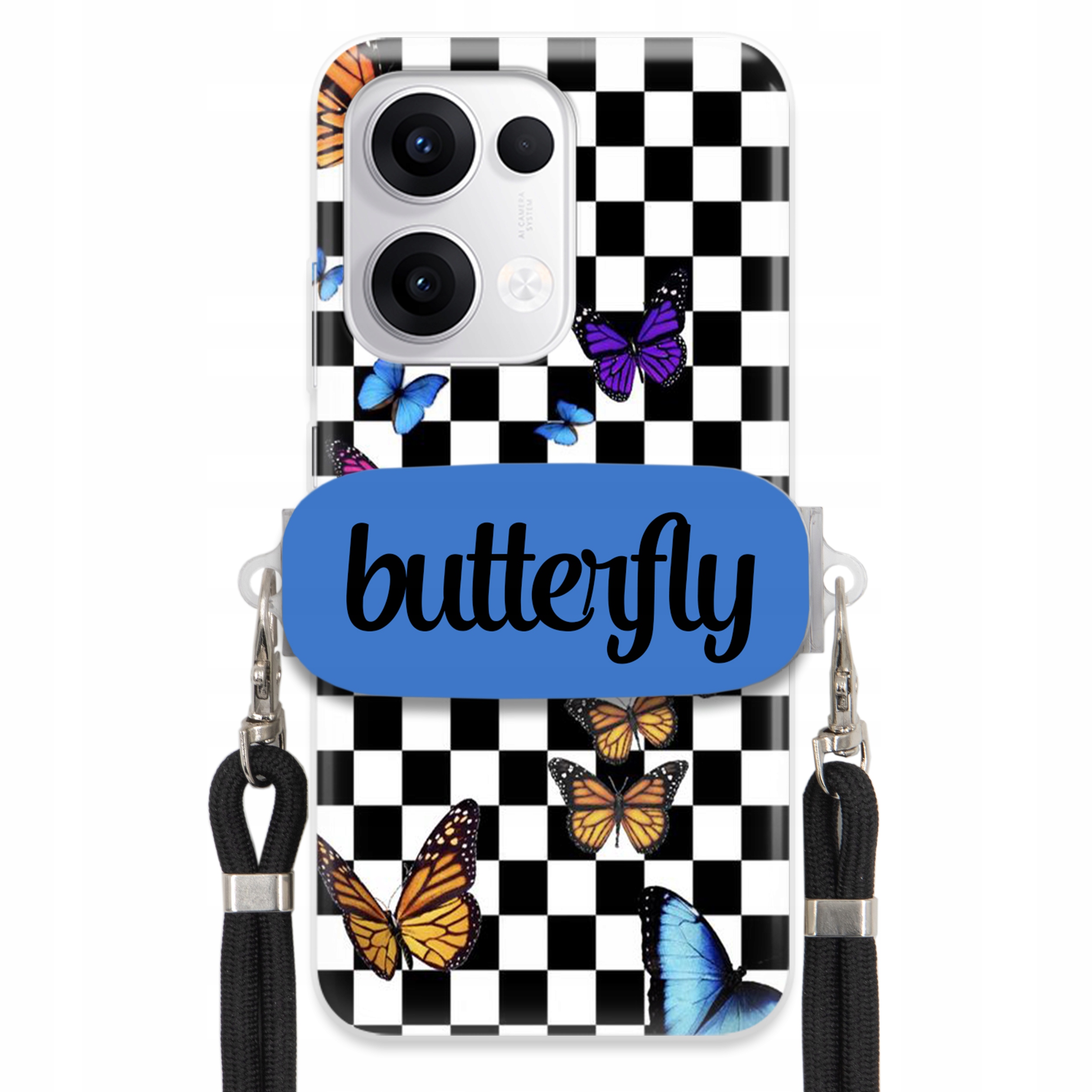 Puzdro Na Oppo Reno 13 5 G Puzdro Obdĺžnikový Držiak Vodítko Butterfly Motýle