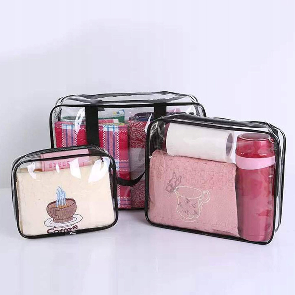 KOSMETYCZKA PRZEZROCZYSTA PODRÓŻNA ZESTAW 3 SZT! Marka inna marka