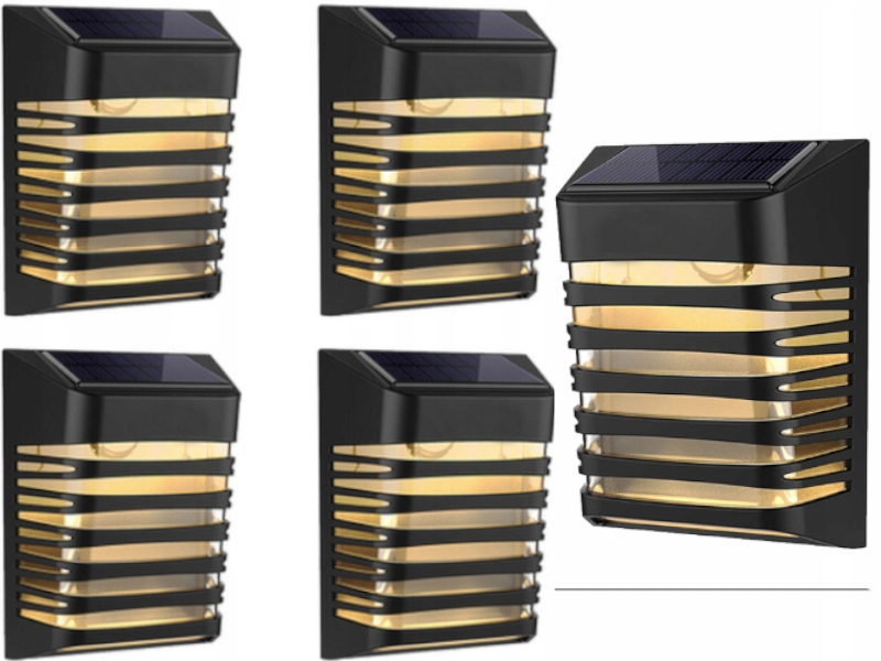 5 x Solární Led lampa Solární nástěnné svítidlo do zahrady se senzorem soumraku