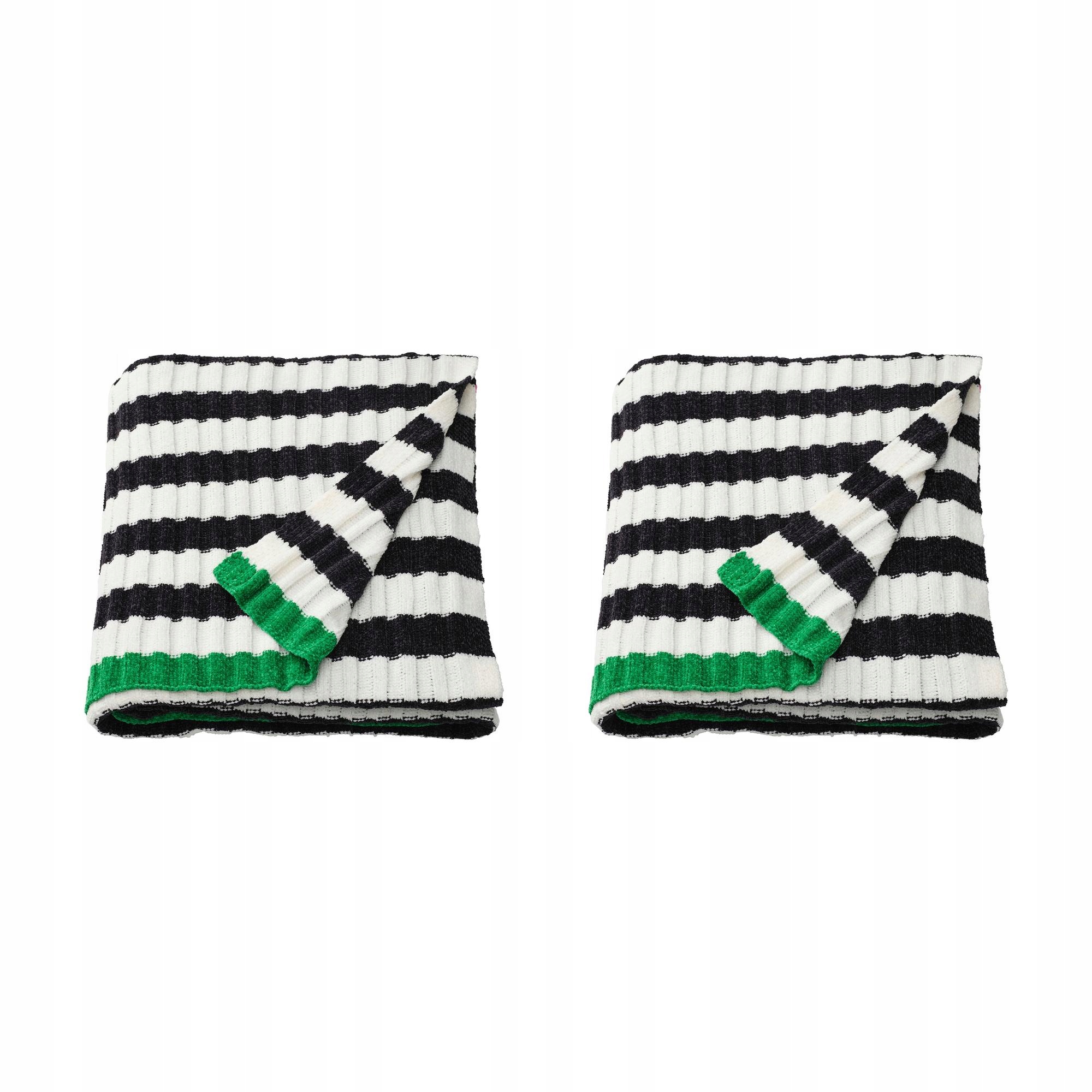 2 ks Pléd černý bílý 130x170 cm Mossmott