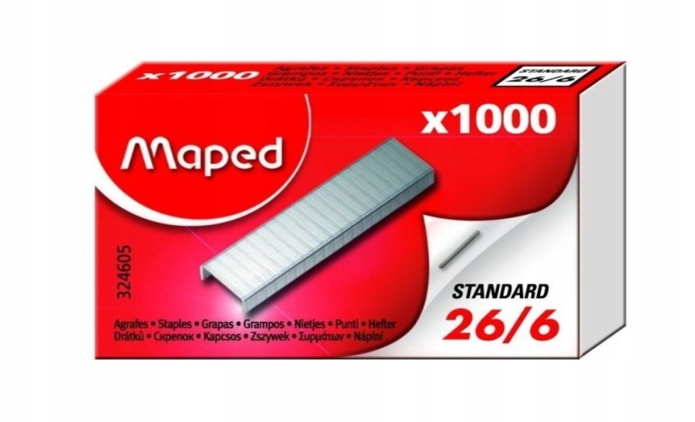 

Zszywki Maped galwanizowane ostre 26/6 1000 szt