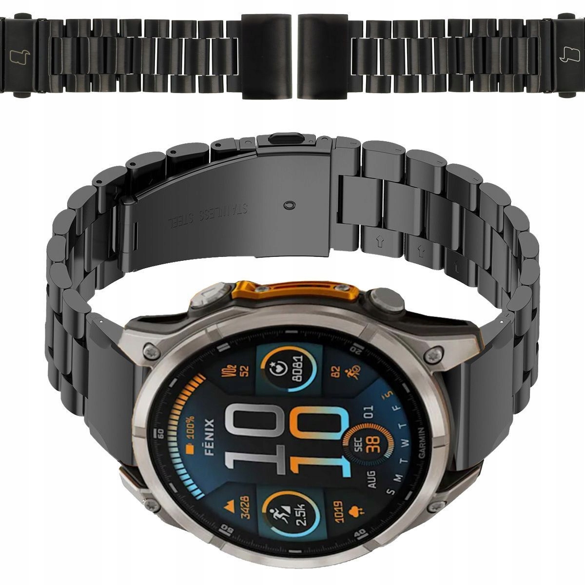 Pasek do zegarka Bizon, QuickFit 22 mm do smartwatcha, metalowy, bransoleta