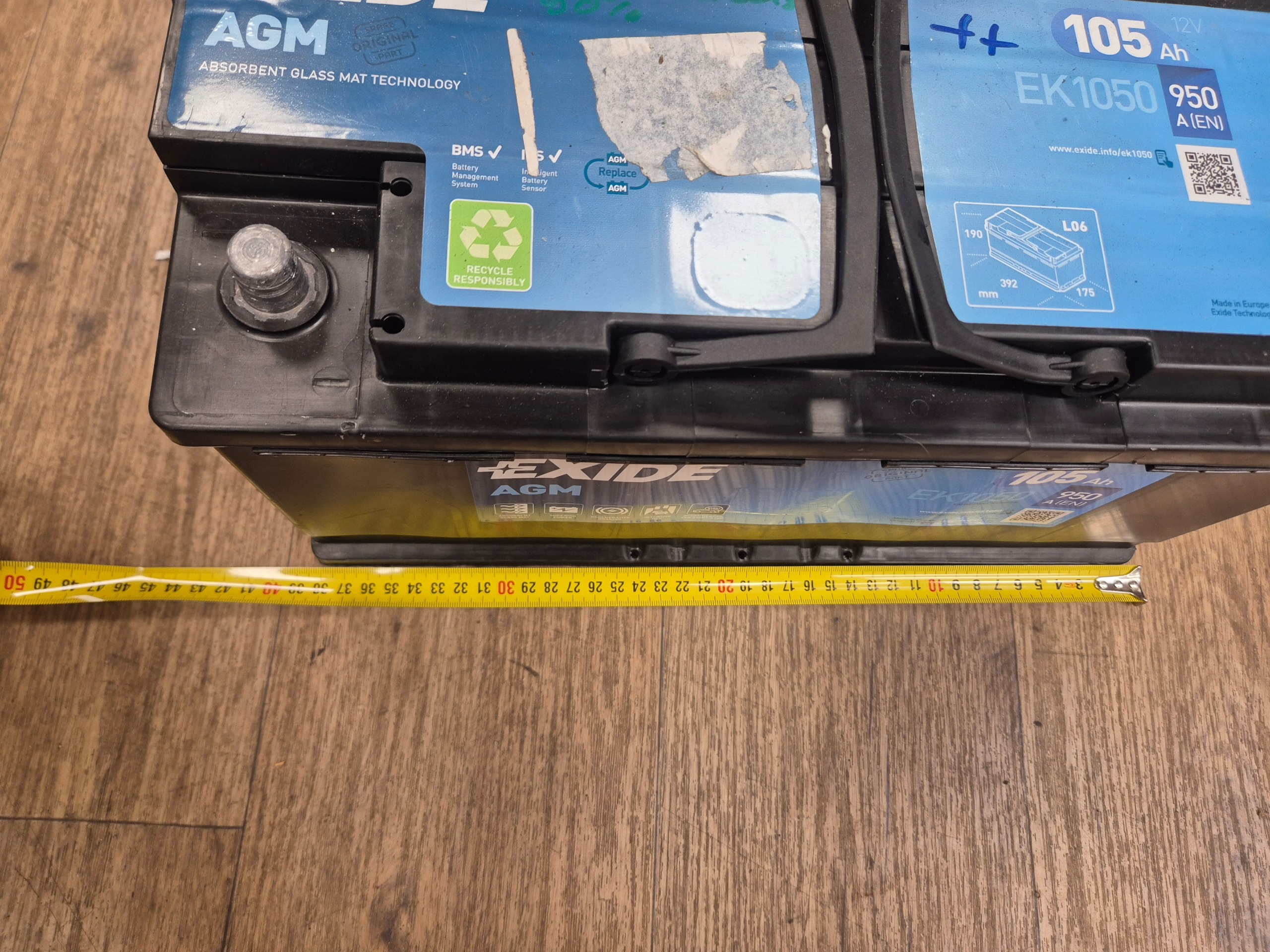 batteria BATERIA AGM EXIDE 105Ah 950A 2019 anno STAN 90%