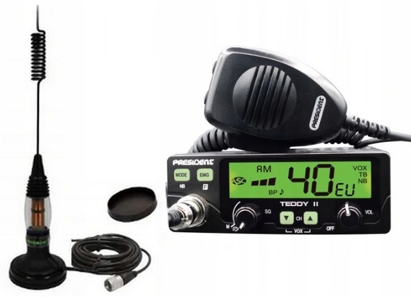ZESTAW RADIO CB TEDDY II ANTENA MISSOURI MAGNES