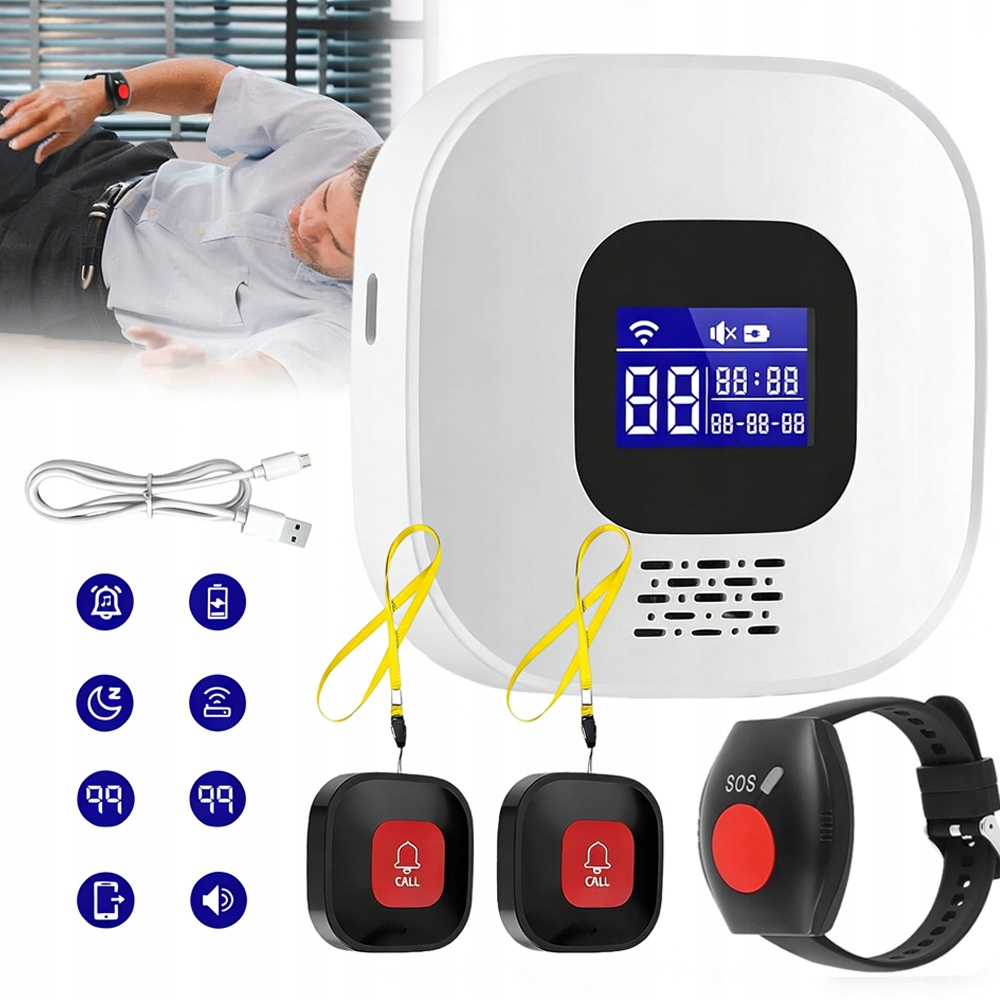 Alarm Pro Seniory Starší Nemocné, Tlačítko Pro Přivolání Pomoci, Náramek