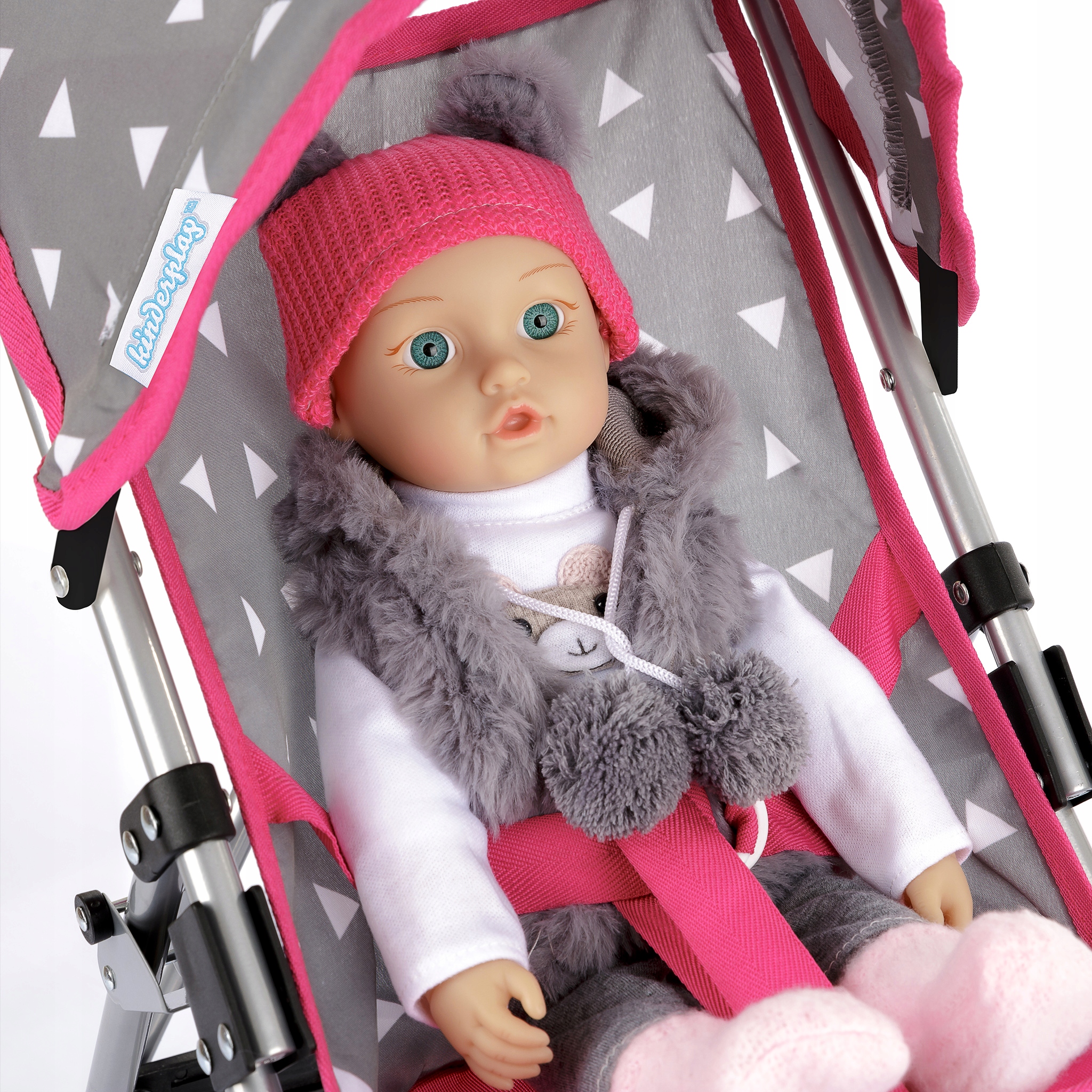 KINDERPLAY WÓZEK DLA LALEK SPACERÓWKA LEKKI SKŁADANY PARASOLKA SPACEROWY Wiek dziecka 2 lata +