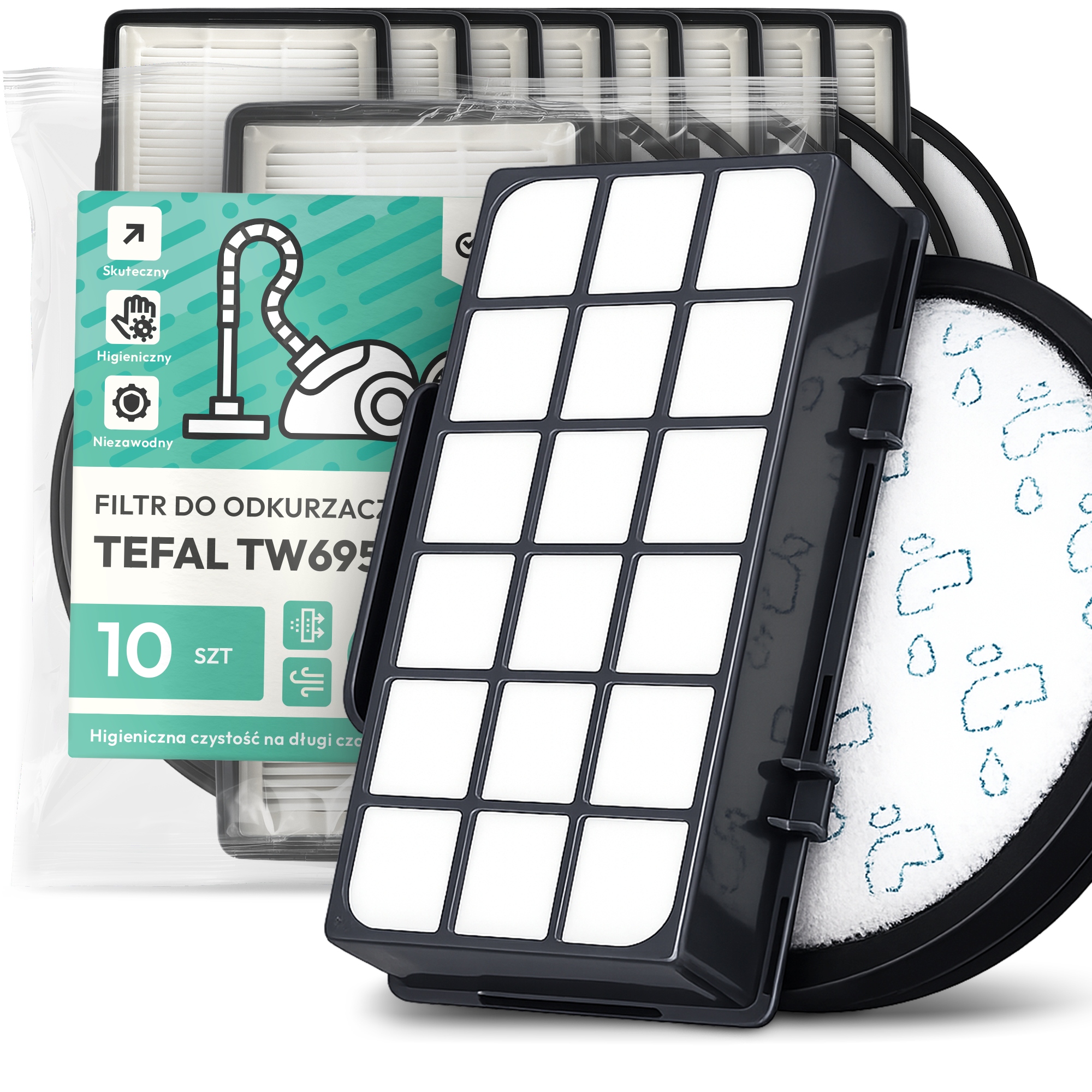 10 x Filtry Do Vysávača Tefal TW6951 Filter Sada filtrov