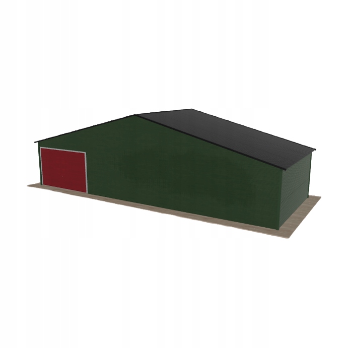 Plechová garáž 11.5x4.5 m jednopolohová, dvouspádová, zelená