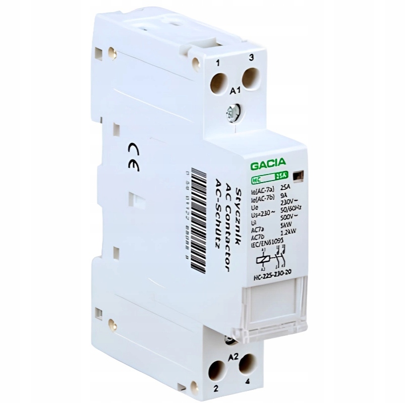 

VCX Cewka Stycznik Modułowy na Szynę 1P 25A 230V
