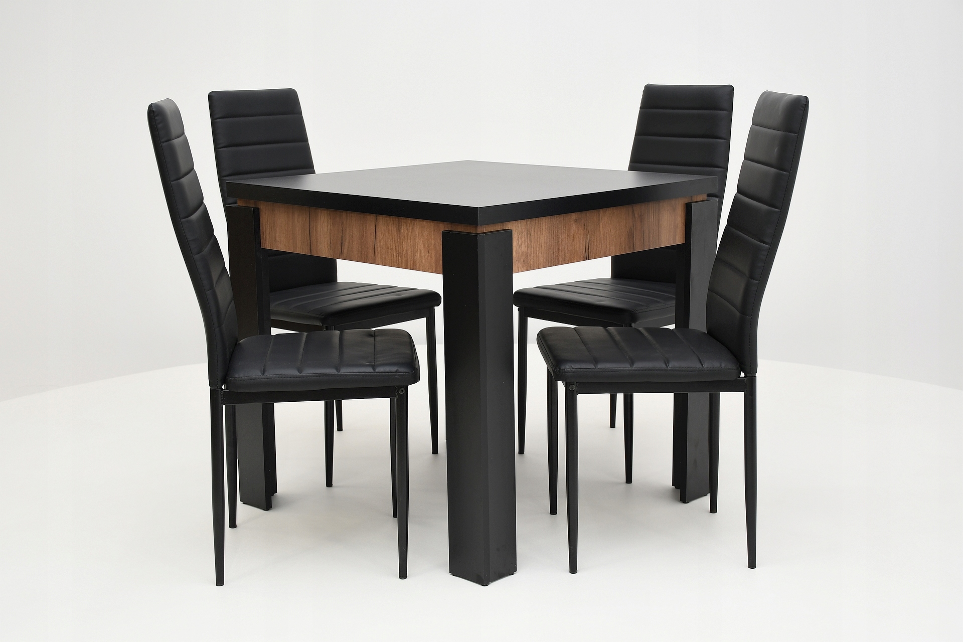 4 metalowe krzesła + stół, stoły, krzesło Szerokość stołu 90 cm