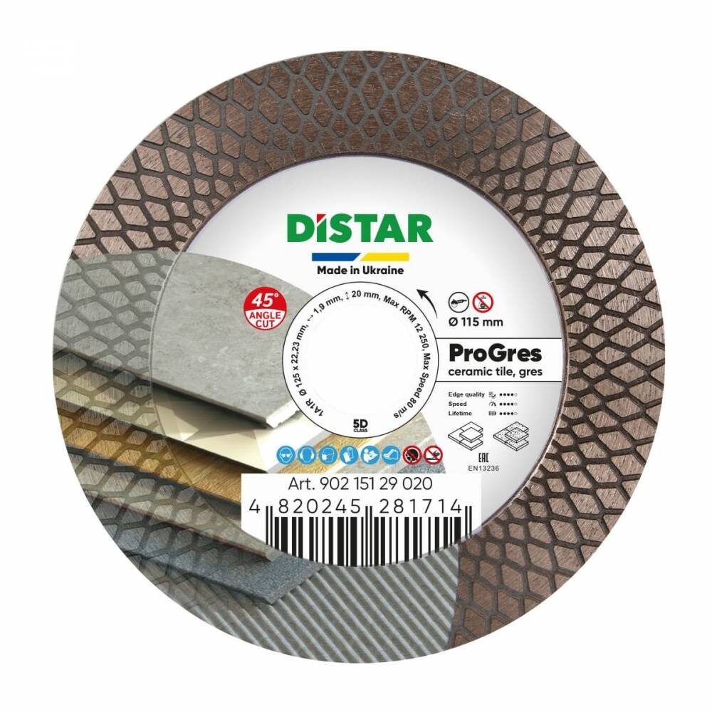 Distar Tarcza Diamentowa Tnąca 115x1,9x8/20x22,23 Do Gresu Płytek Pro Gres